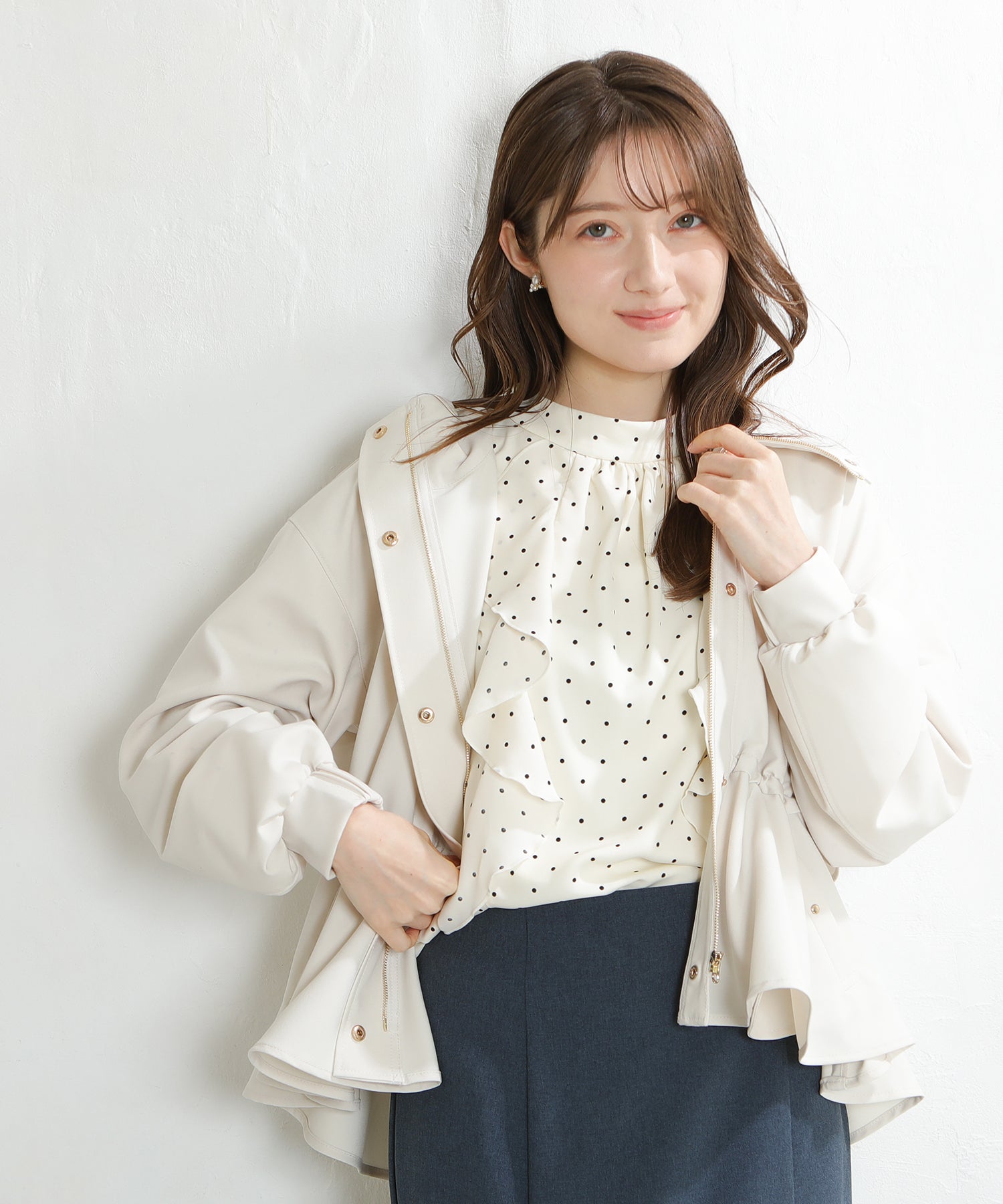 アイボリー　model：163　着用サイズ：M