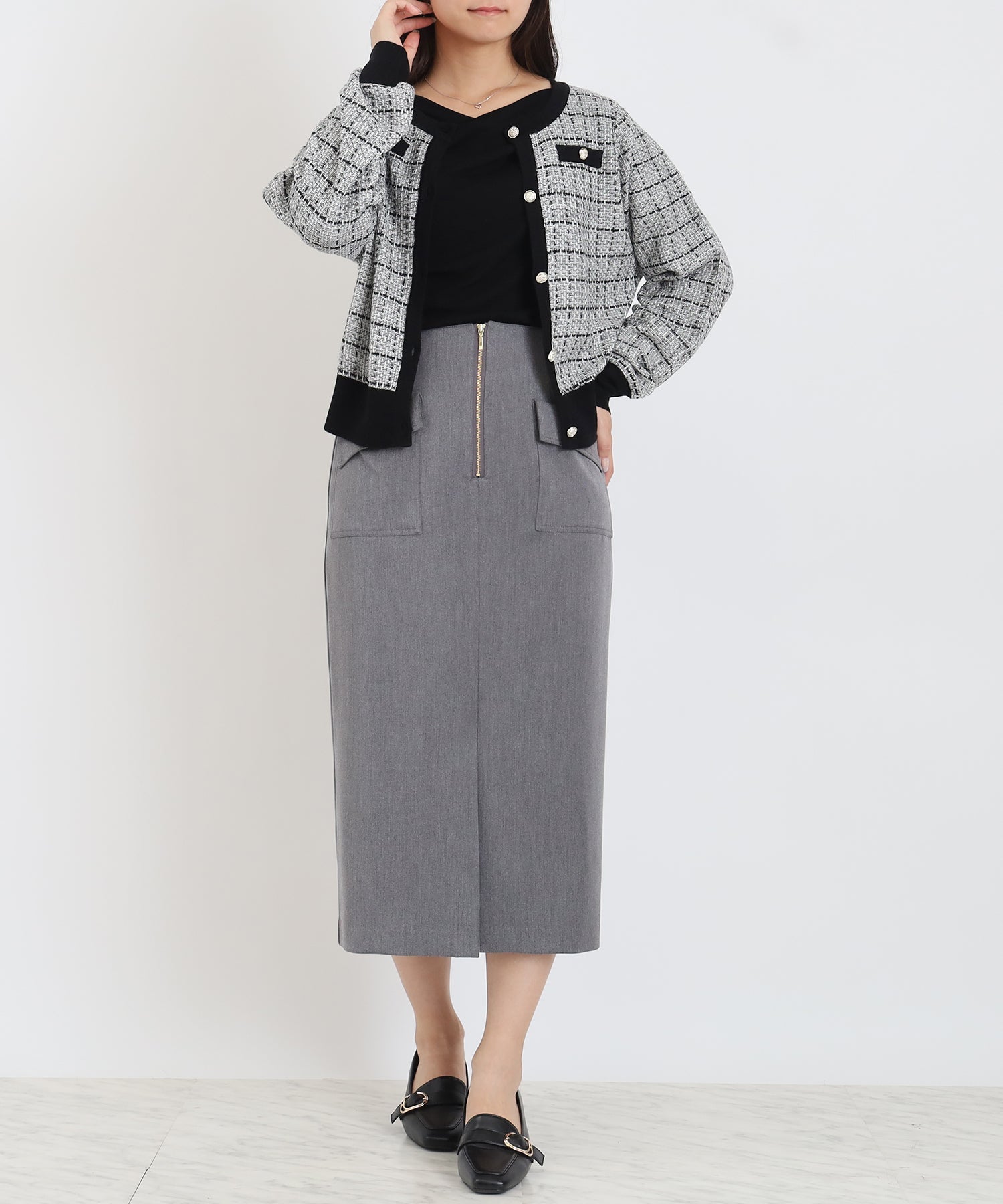 Special Price】ツイードライクニットジャケット