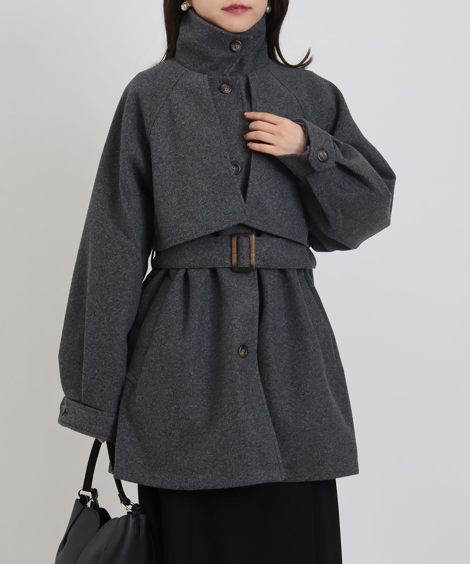 チャコール　model:156cm  着用サイズ：M