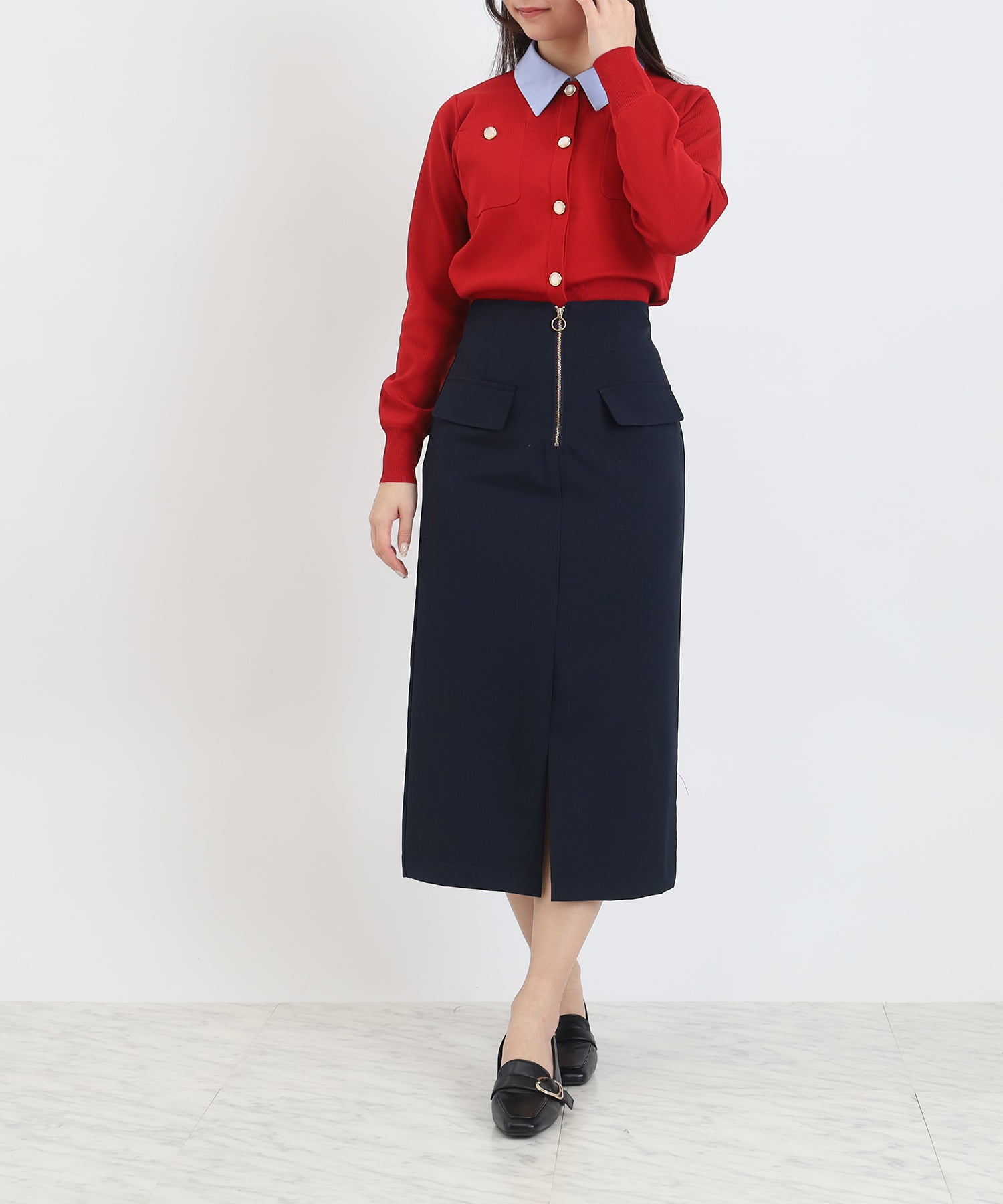 ネイビー　MODEL:160　着用サイズ：M