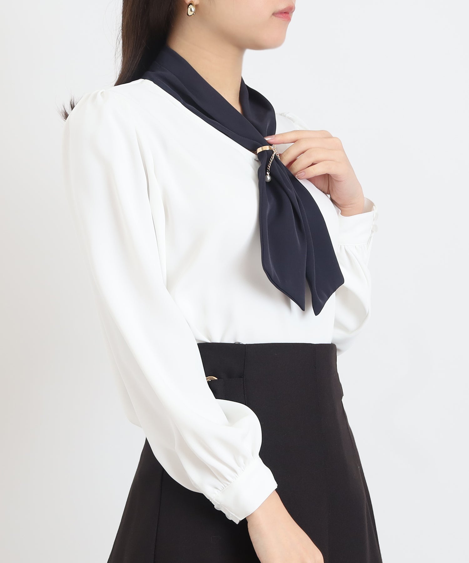 ホワイト×ネイビー　model：156　着用サイズ：S