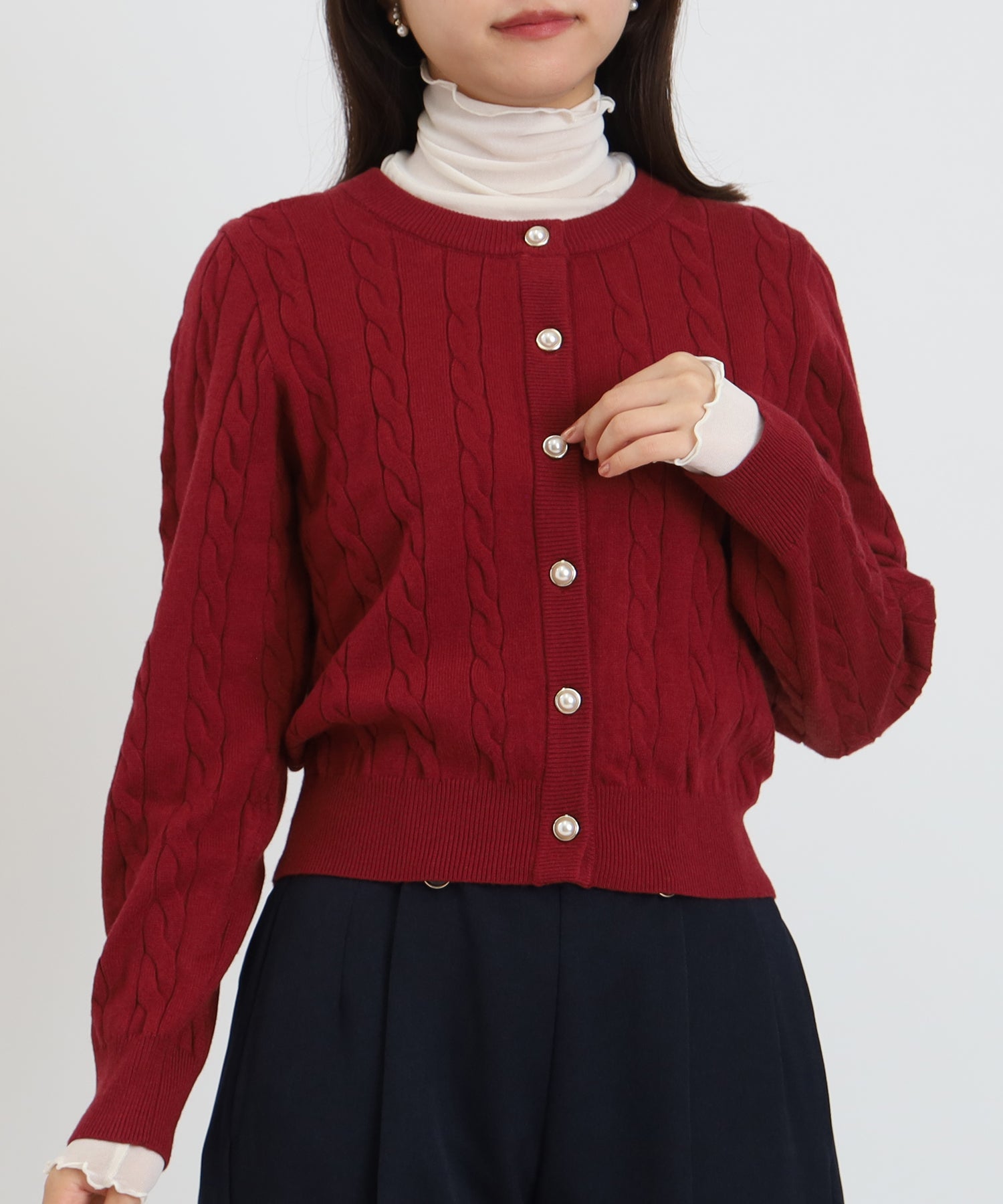 ケーブルカーディガン