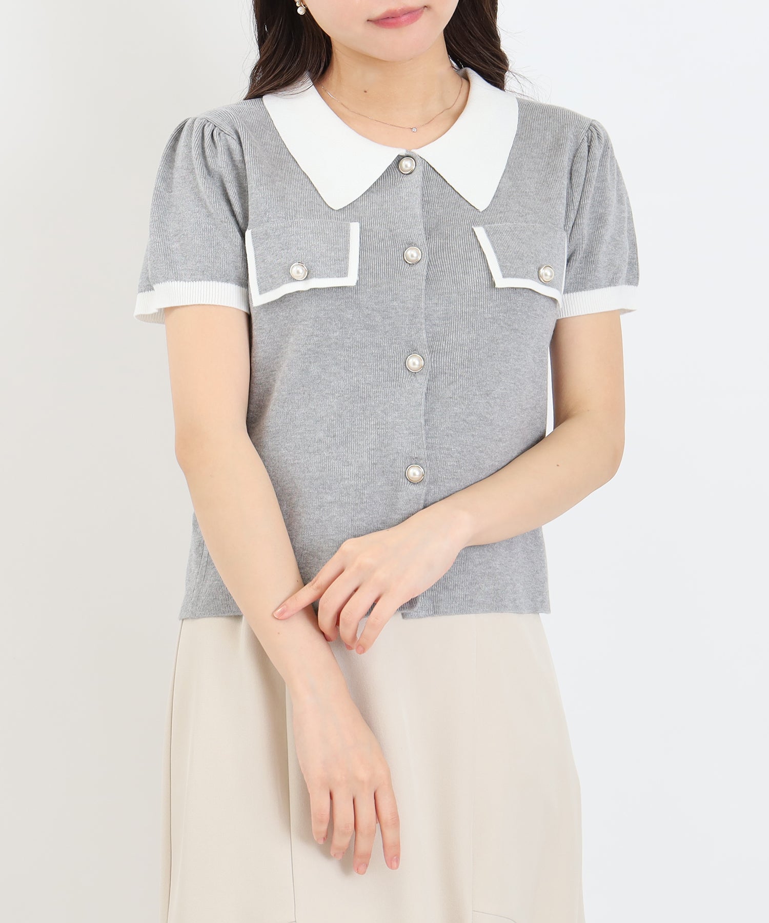 ライトグレー　model:156cm  着用サイズ：M