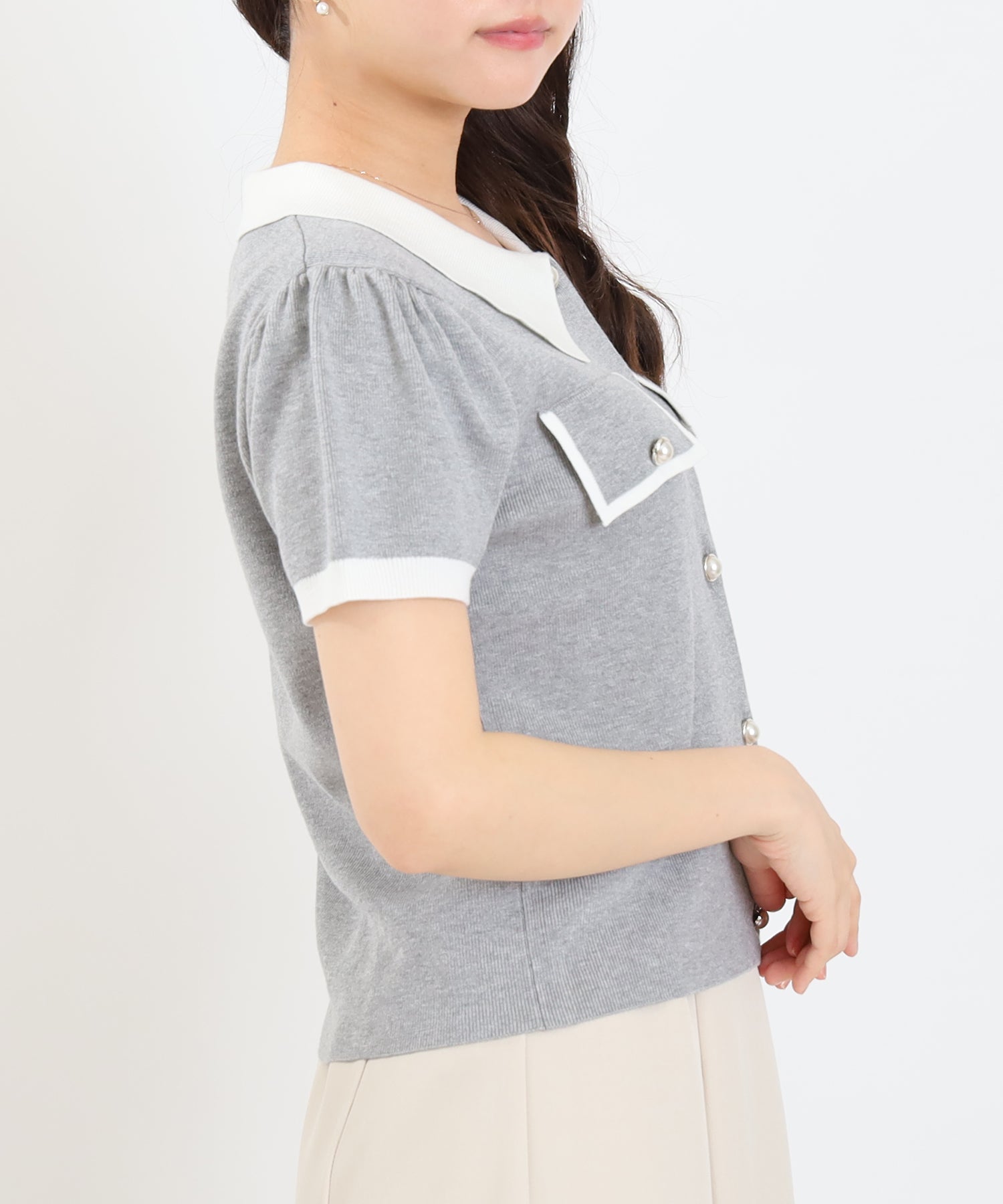 ライトグレー　model:156cm  着用サイズ：M