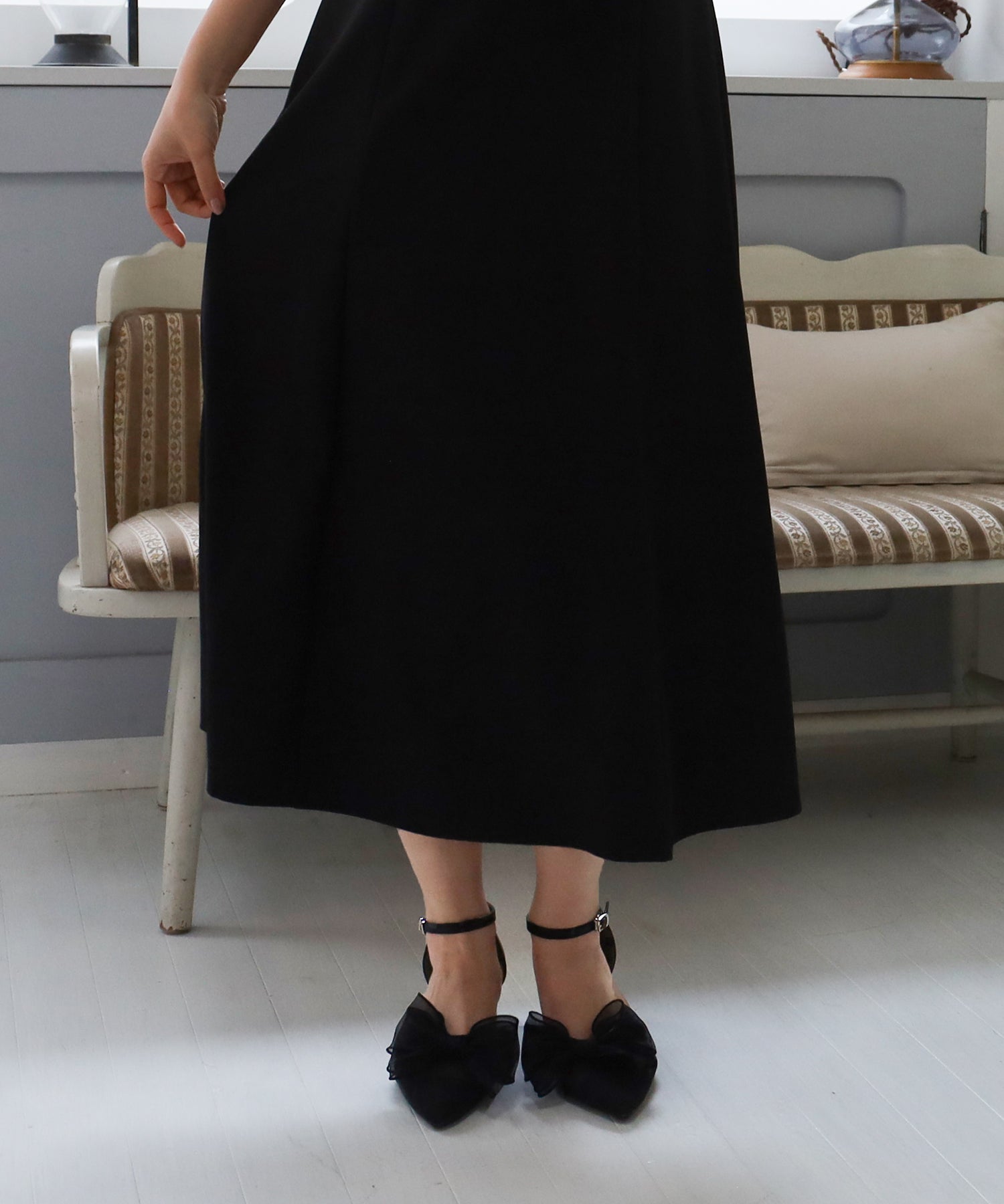 ドット×ホワイト　model:156cm 　着用サイズ：M