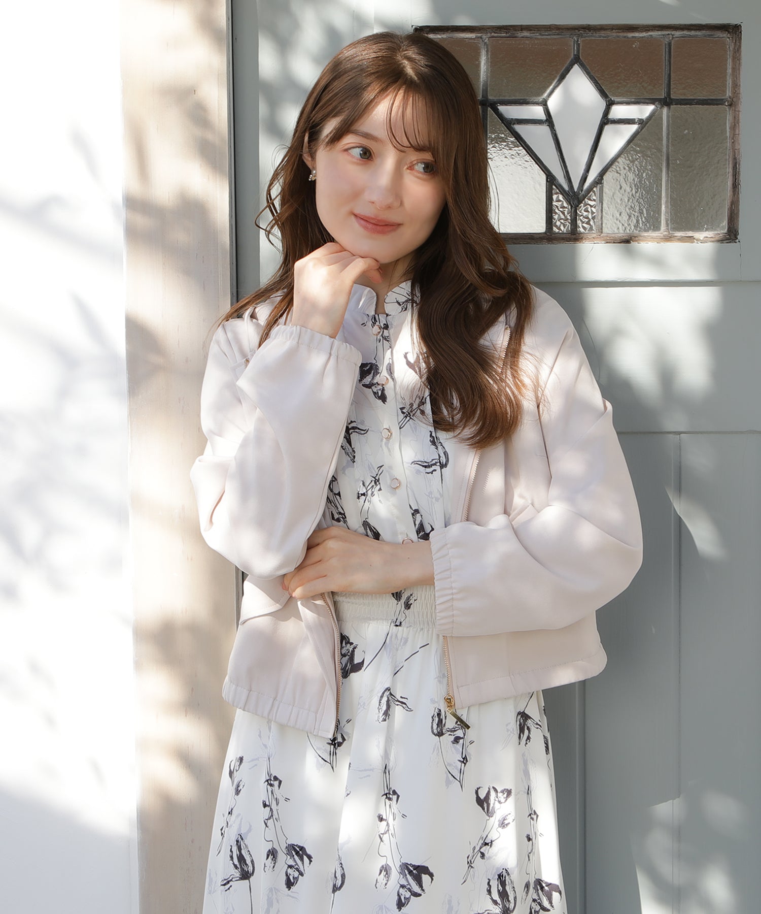 ピンクベージュ　model：163　着用サイズ：M