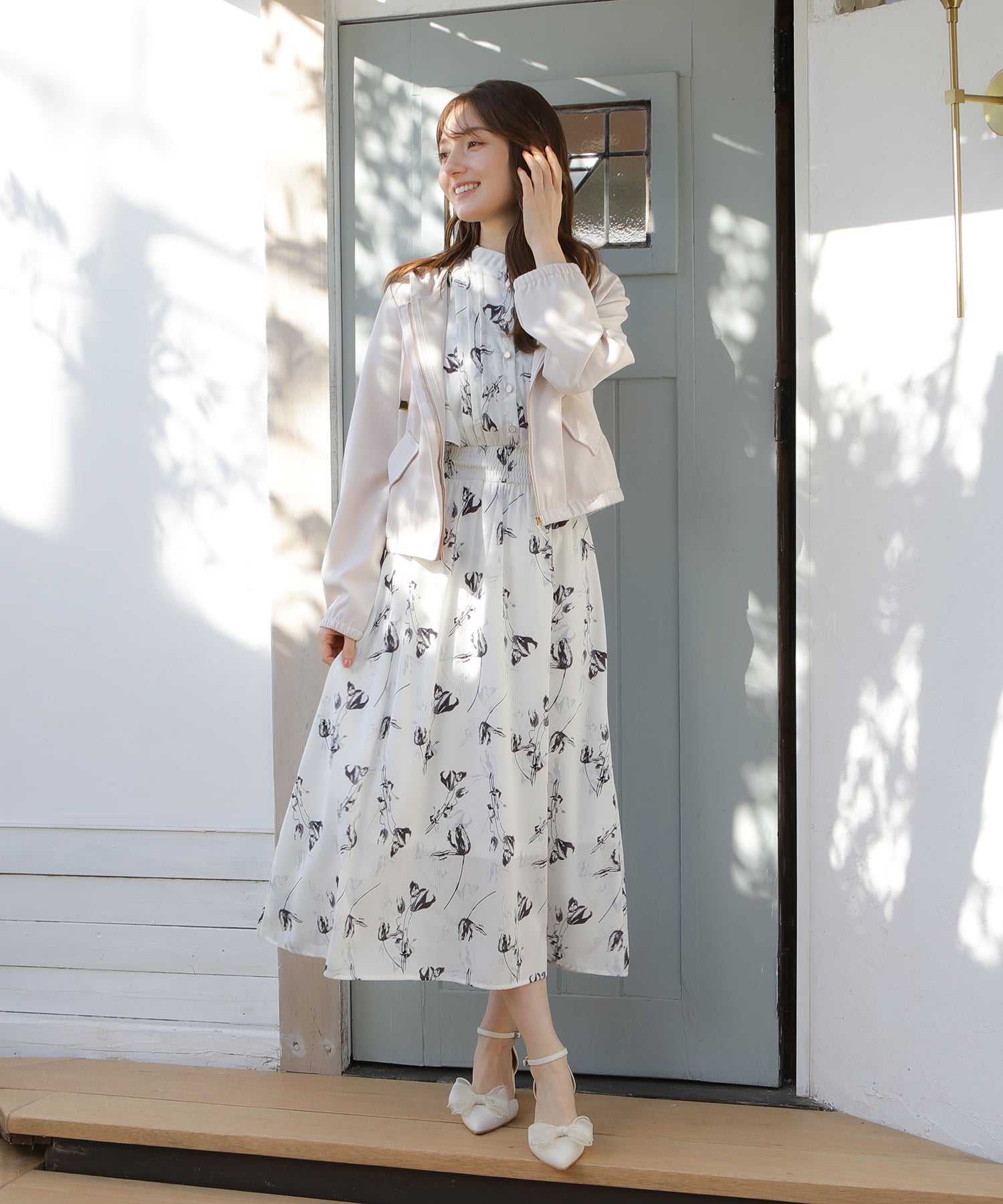 ピンクベージュ　model：163　着用サイズ：M