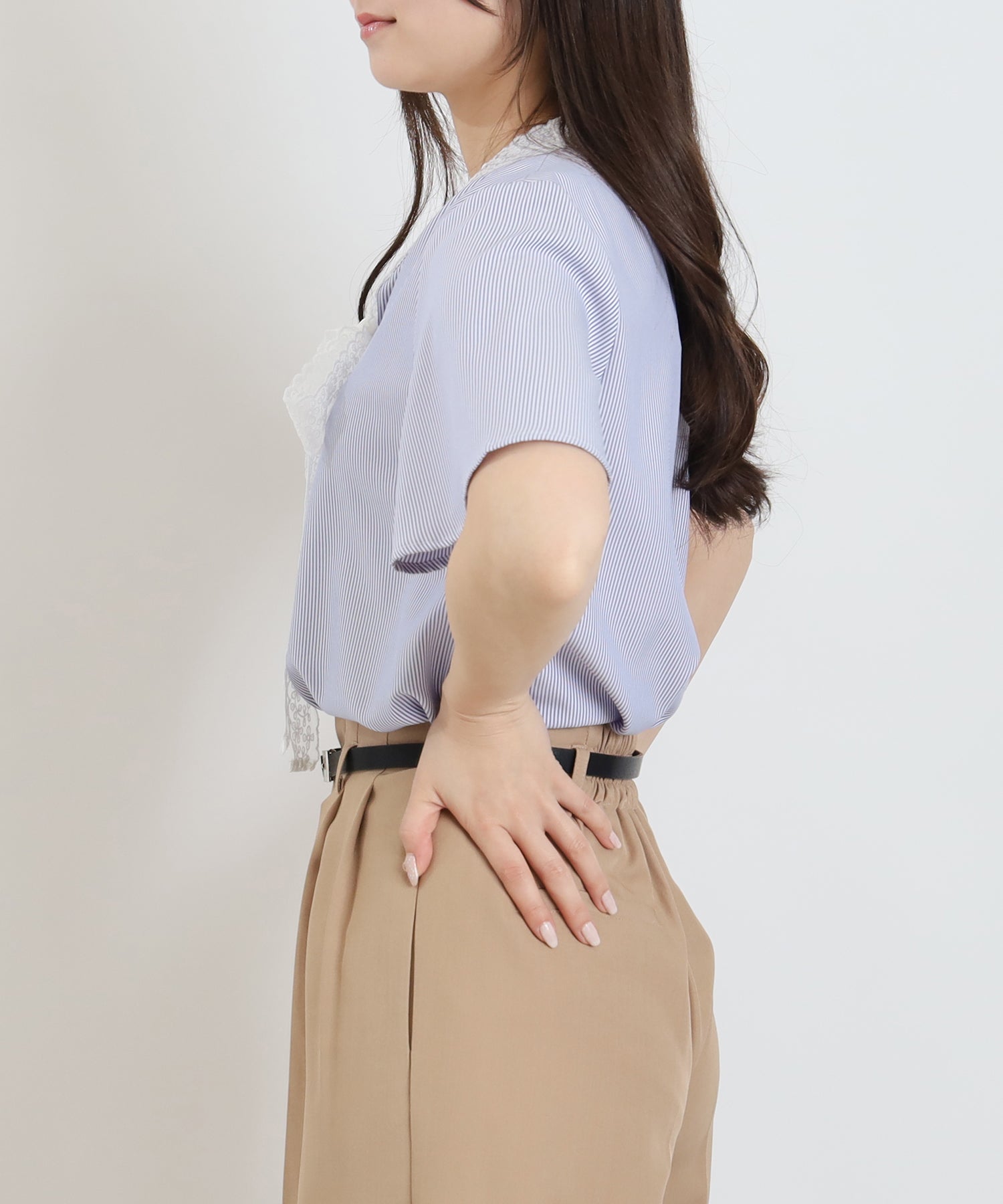 ホワイト×ブルー　model:160cm  着用サイズ：M