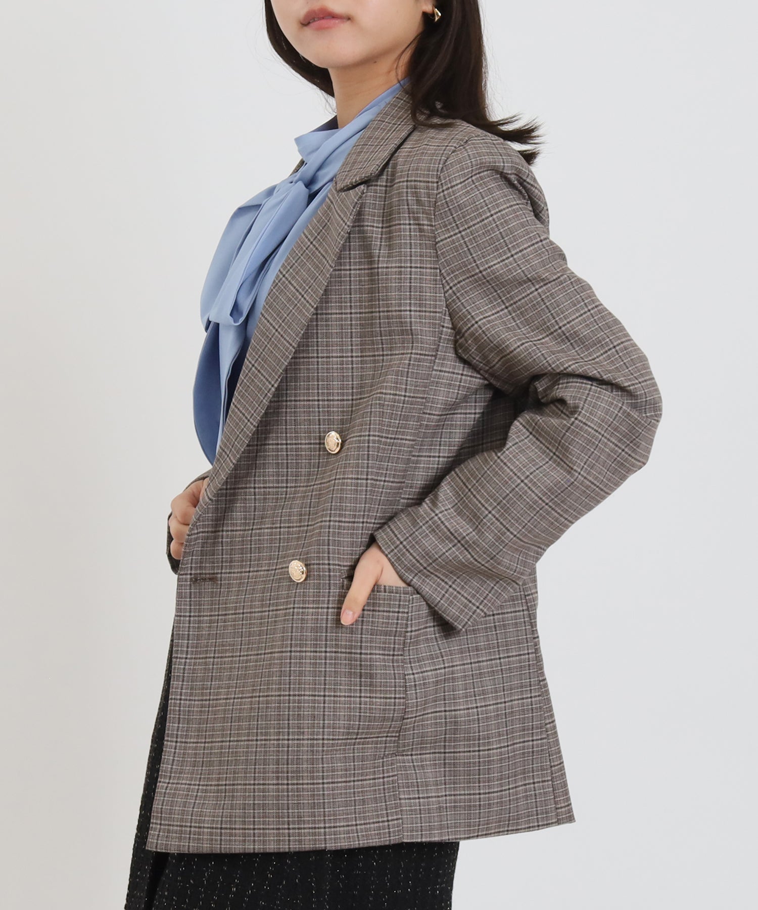 チェック　model：156　着用サイズ：S