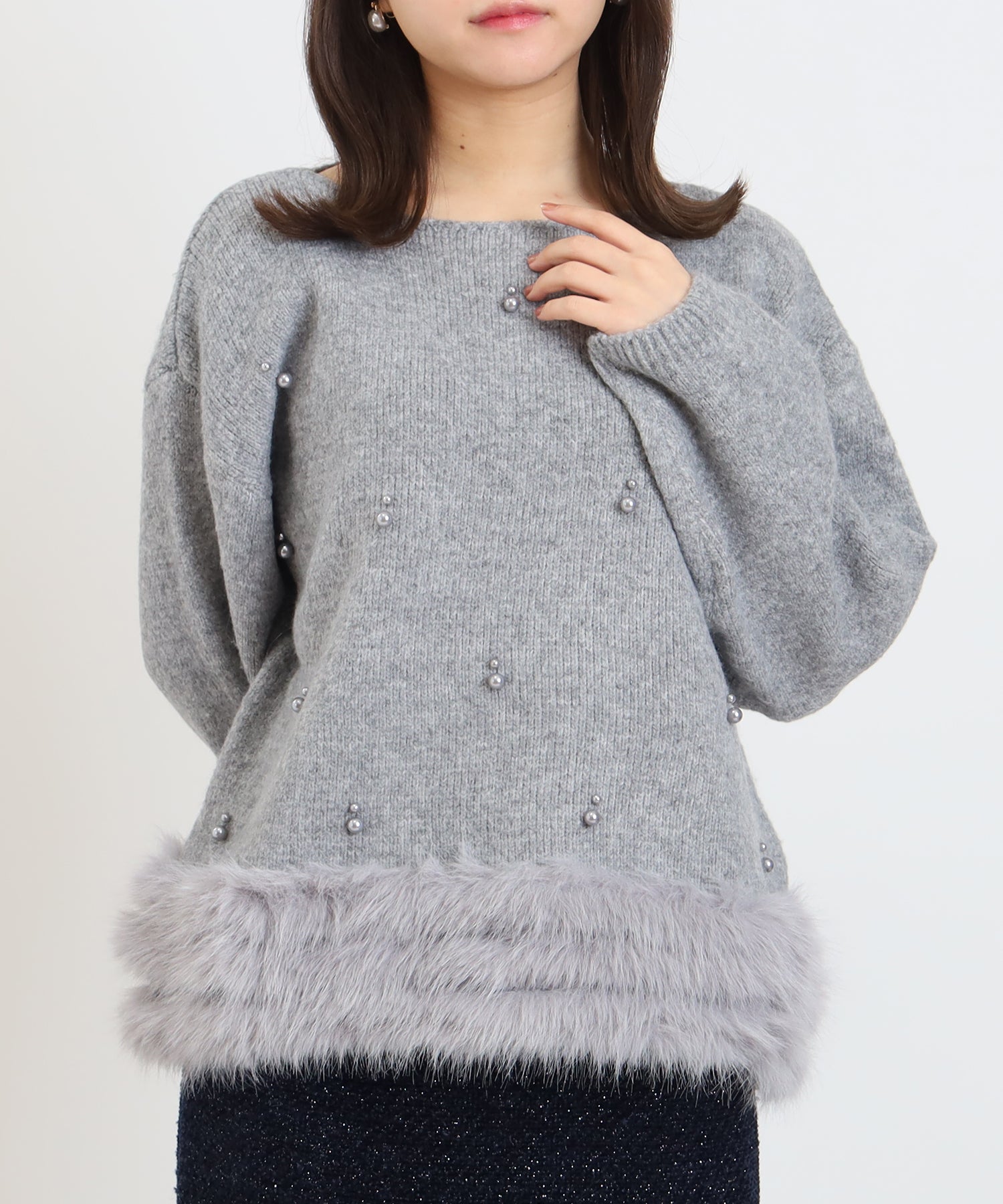 ライトグレー　model:156cm  着用サイズ：M