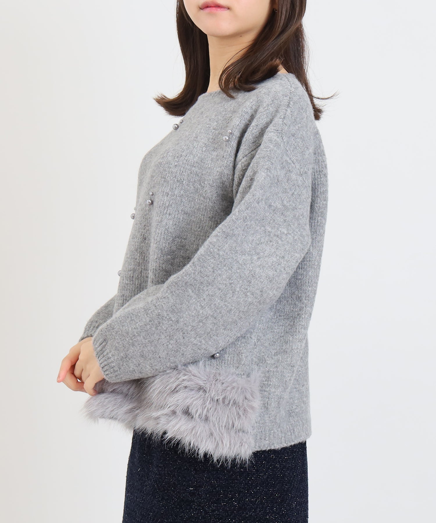 ライトグレー　model:156cm  着用サイズ：M