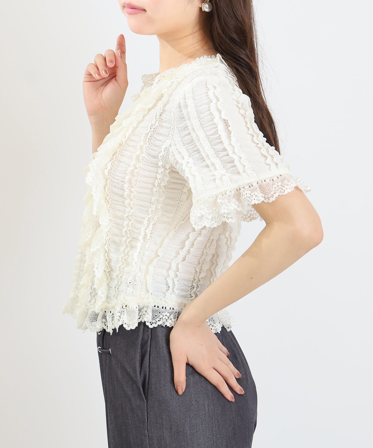 アイボリー　model:156cm  着用サイズ：M