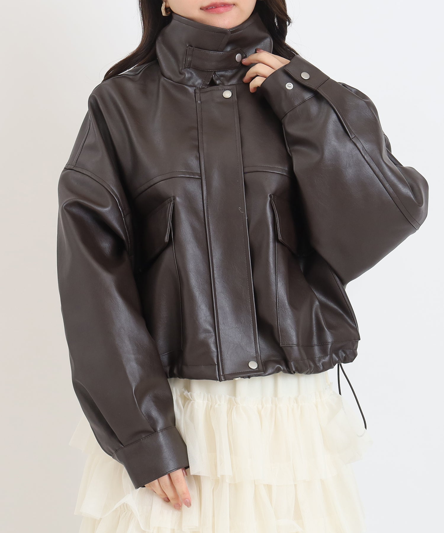 ブラウン　model:156cm  着用サイズ：M