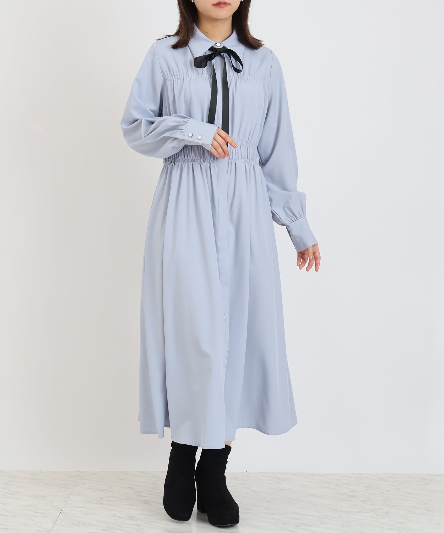 ブルー　model:156cm 着用サイズ：M