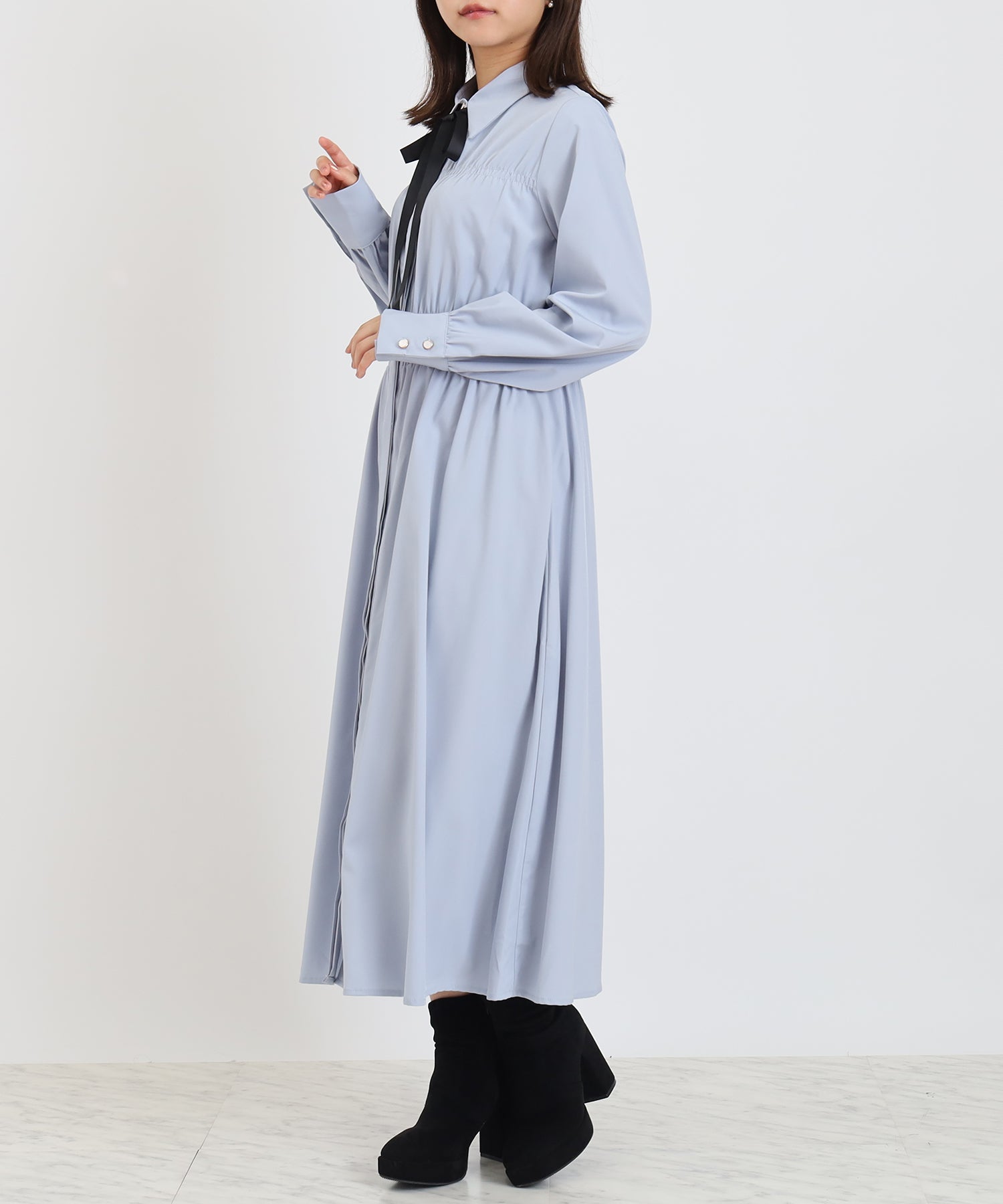 ブルー　model:156cm 着用サイズ：M