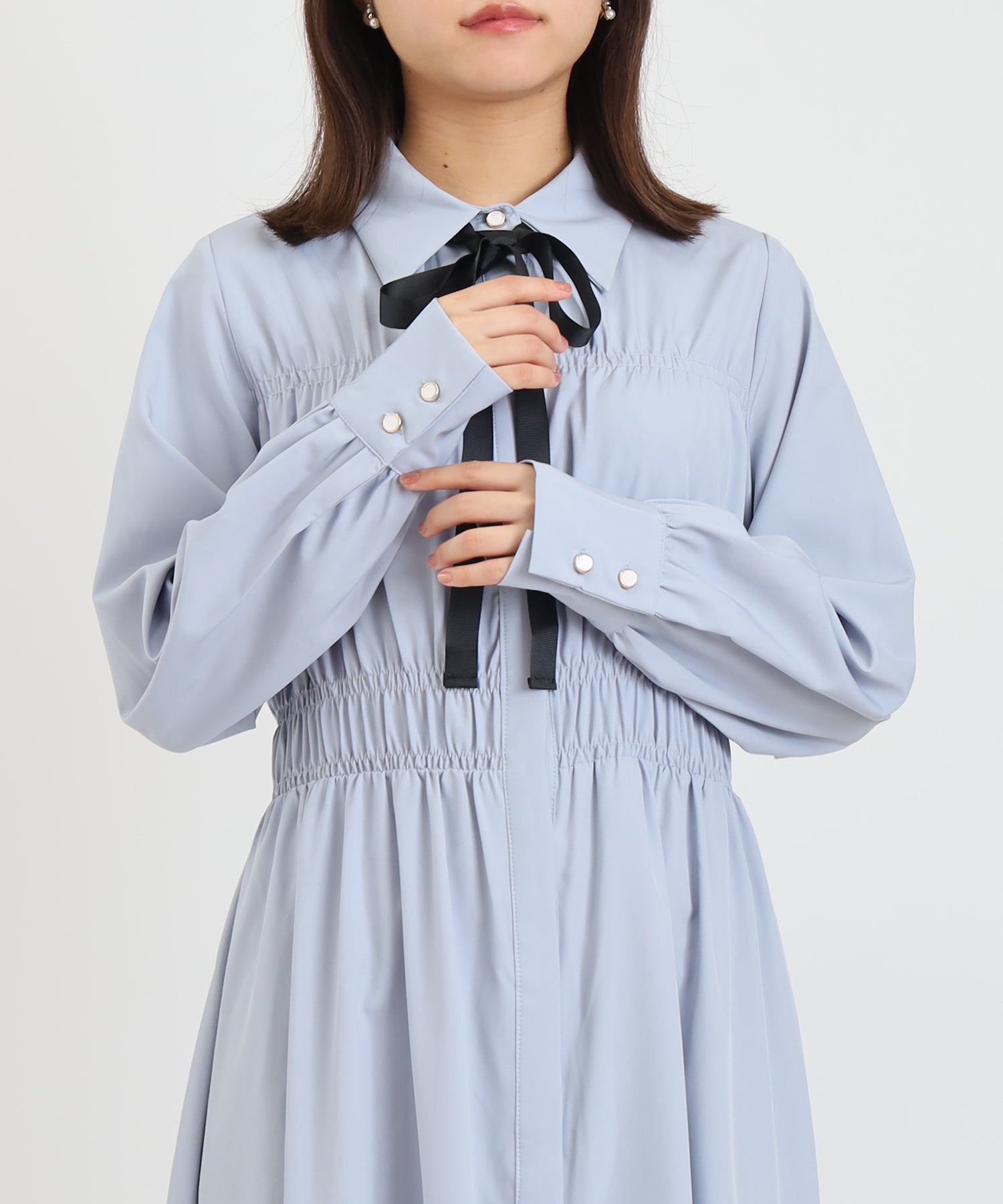 ブルー　model:156cm 着用サイズ：M