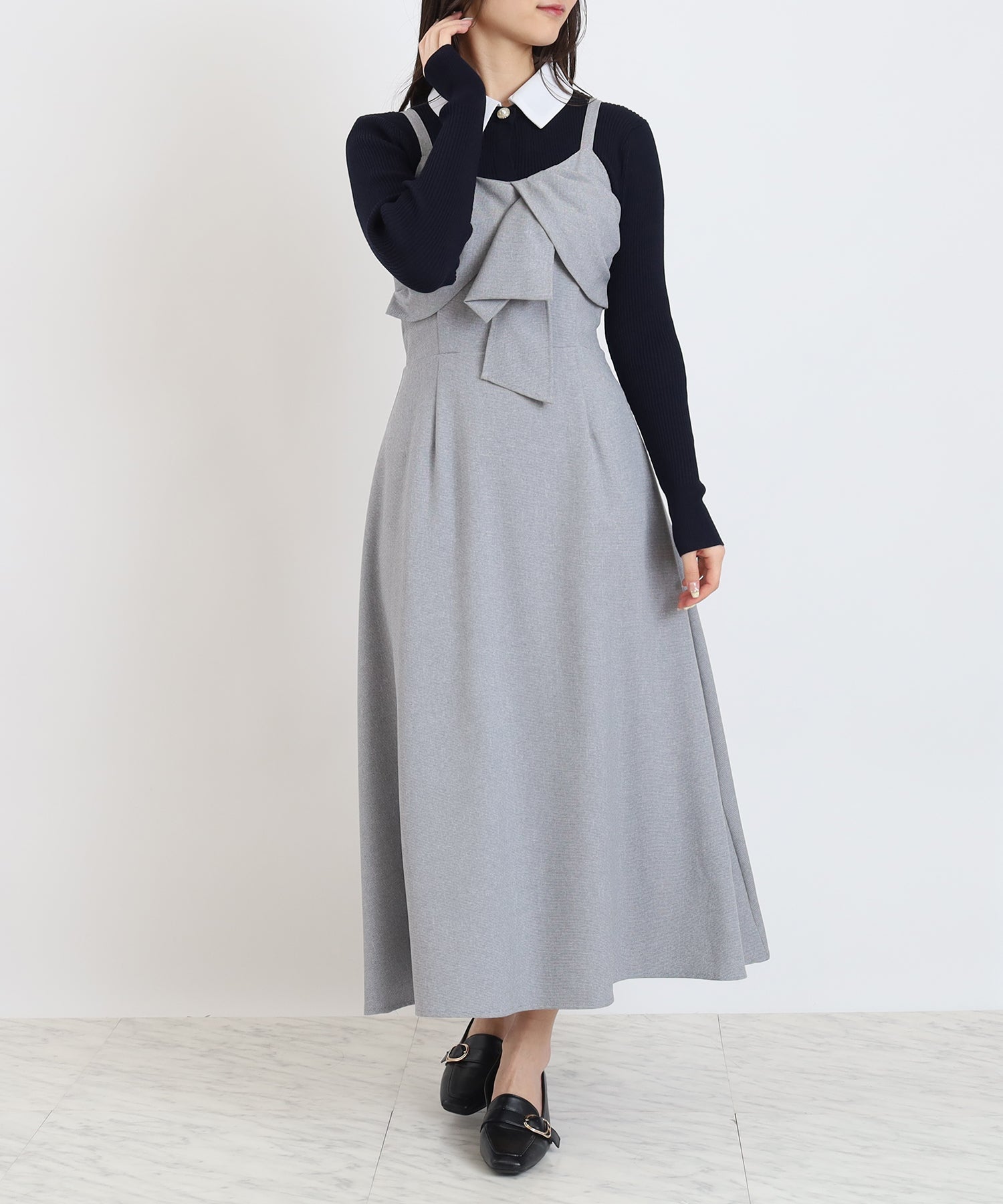 ライトグレー　model:160cm  着用サイズ：M