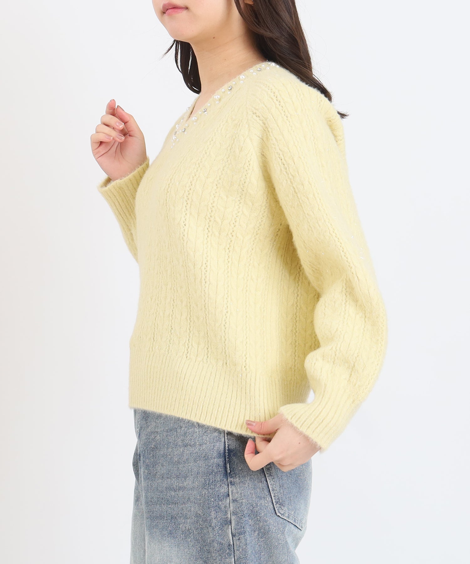 イエロー　model:156cm  着用サイズ：M