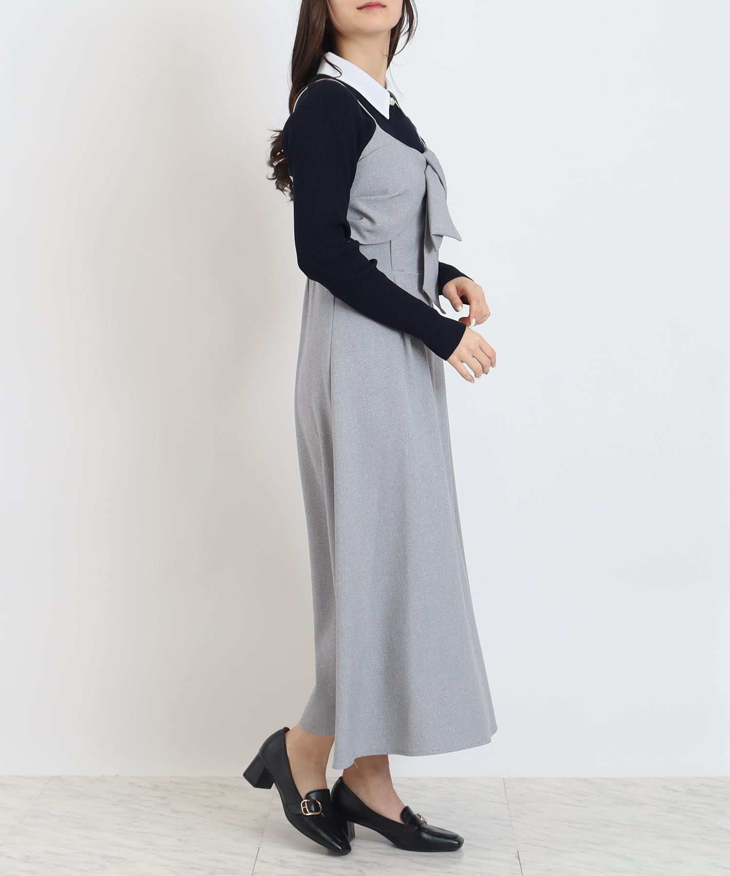 ライトグレー　model:160cm  着用サイズ：M