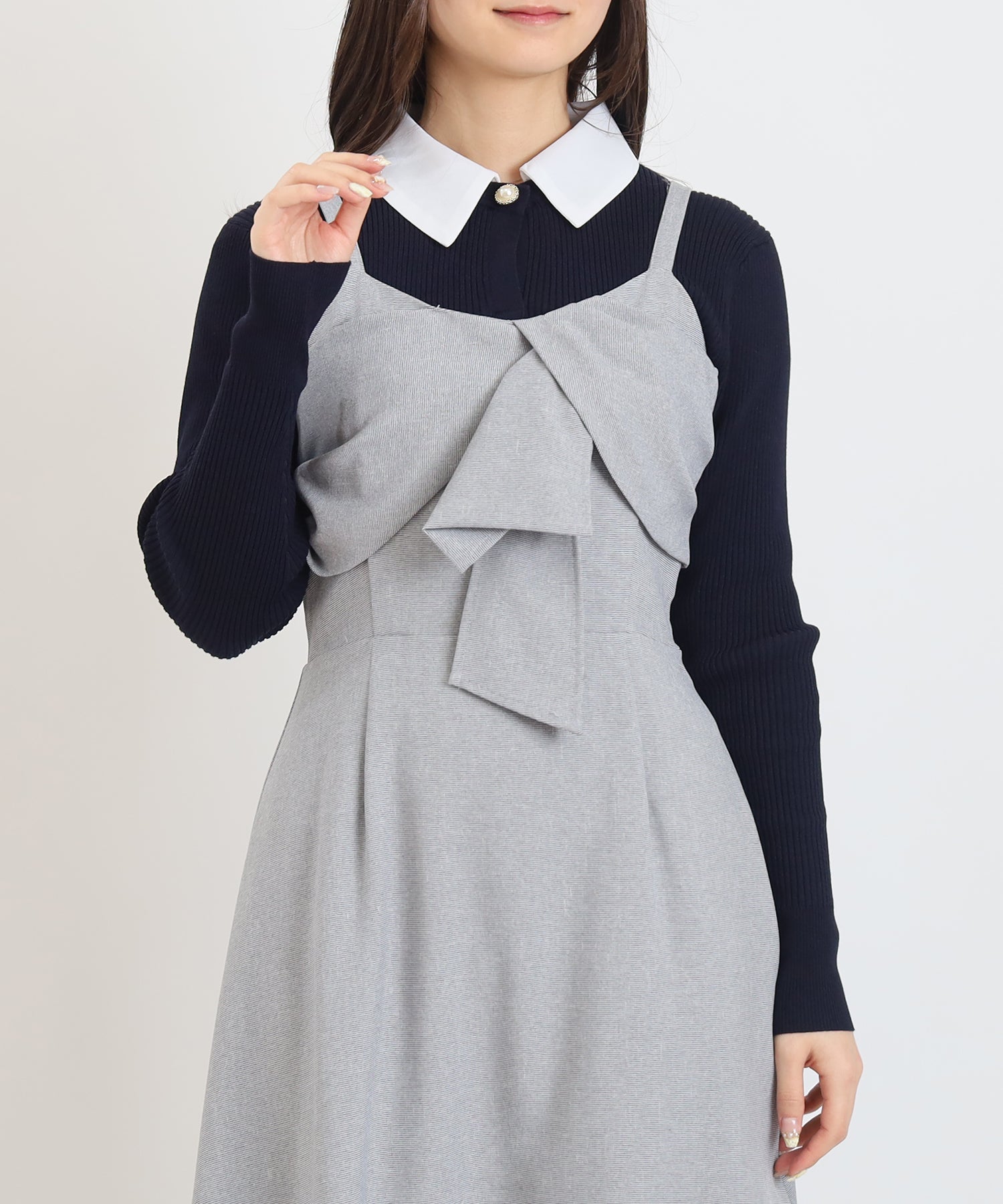 ライトグレー　model:160cm  着用サイズ：M