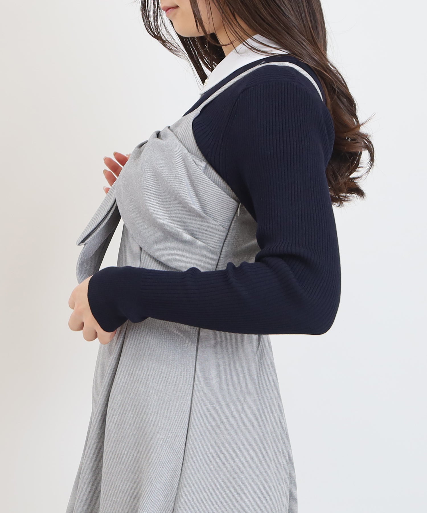 ライトグレー　model:160cm  着用サイズ：M