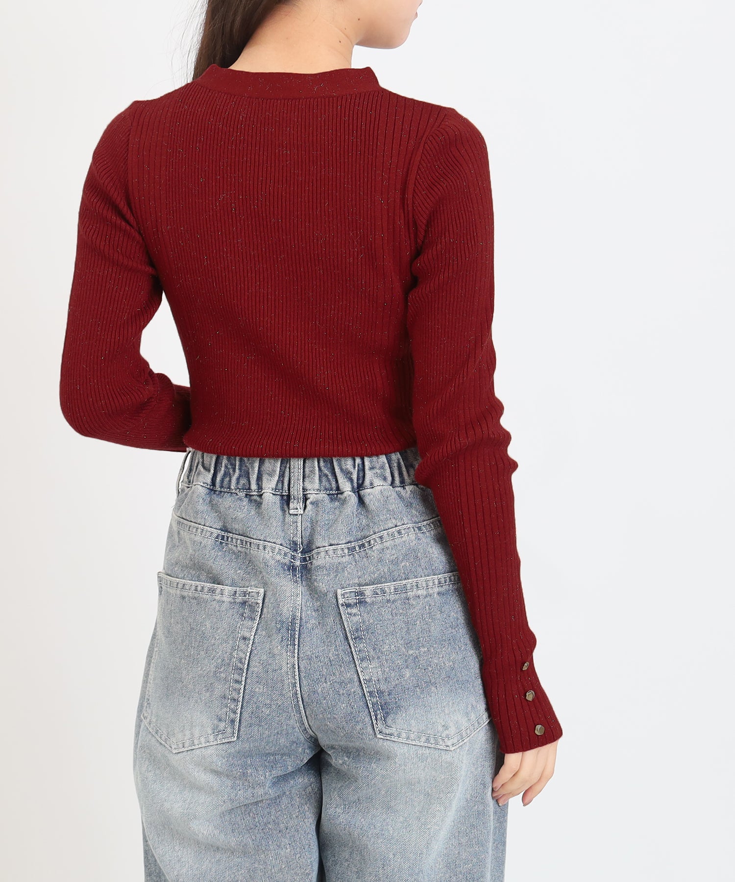 ワインレッド　model：156　着用サイズ：M