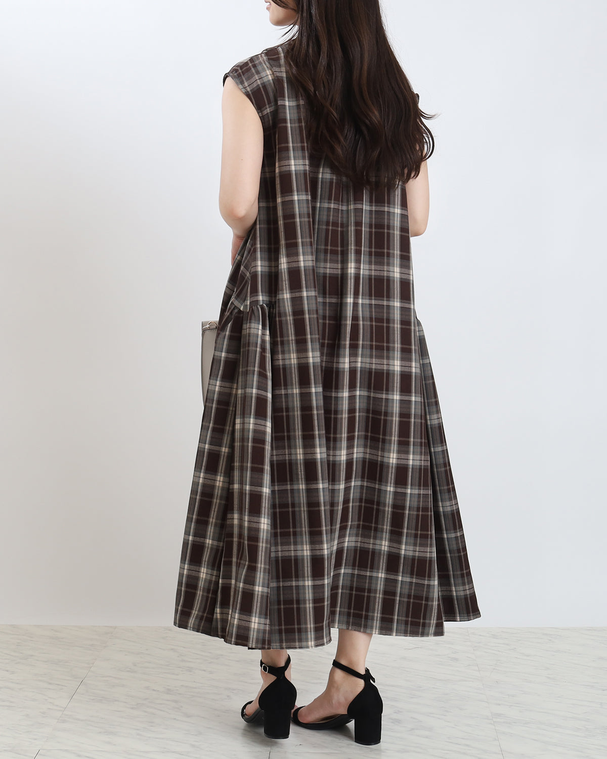 関税・送料込み!【国内発送】DVF Stephen Midi ワンピース チェックスキッパーワンピース