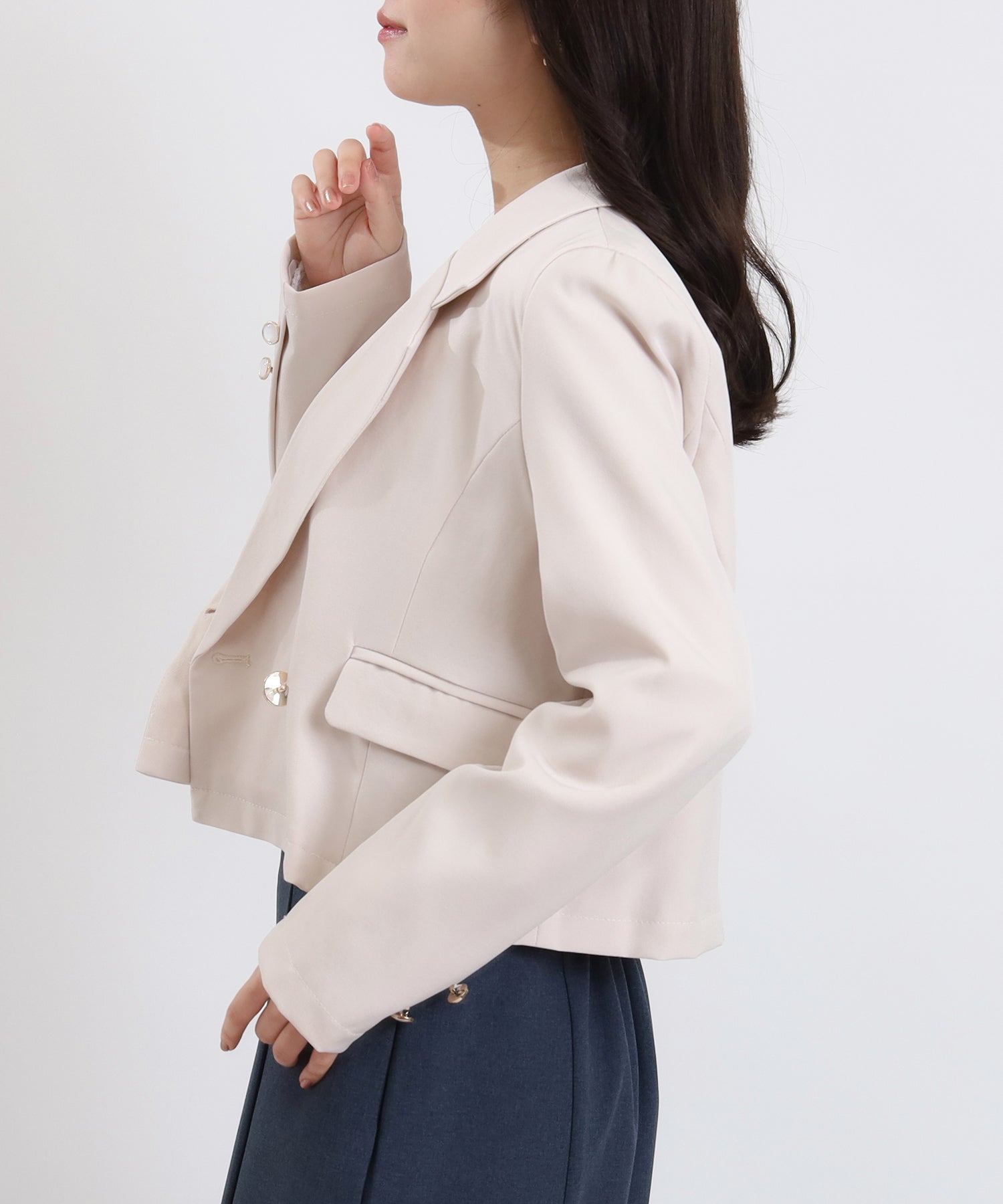 ピンクベージュ　model：156　着用サイズ：M