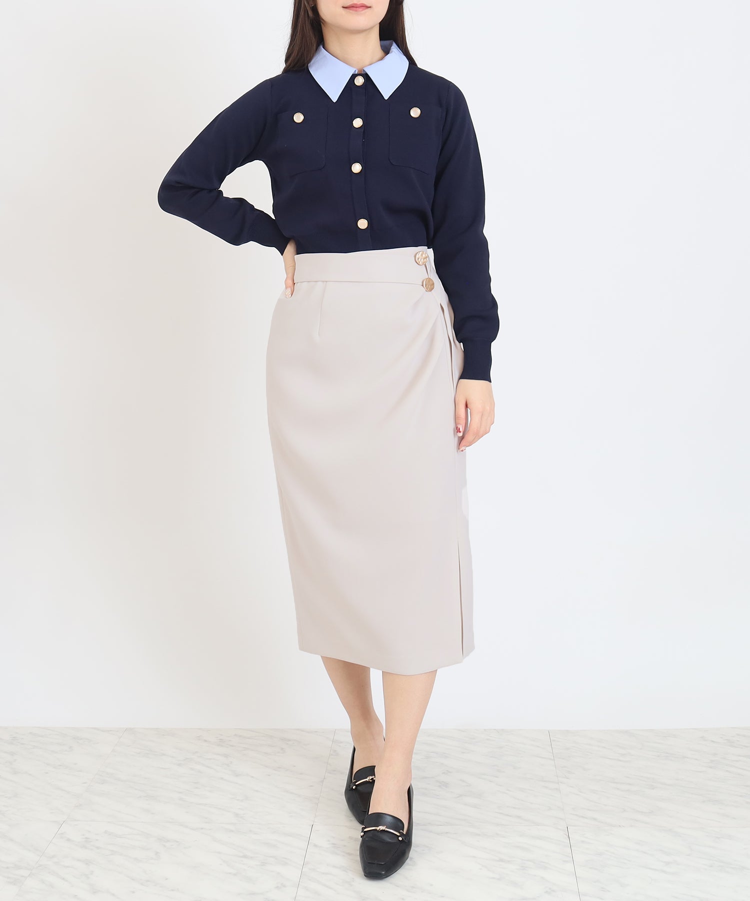 ベージュ　model:160 　着用サイズ：M