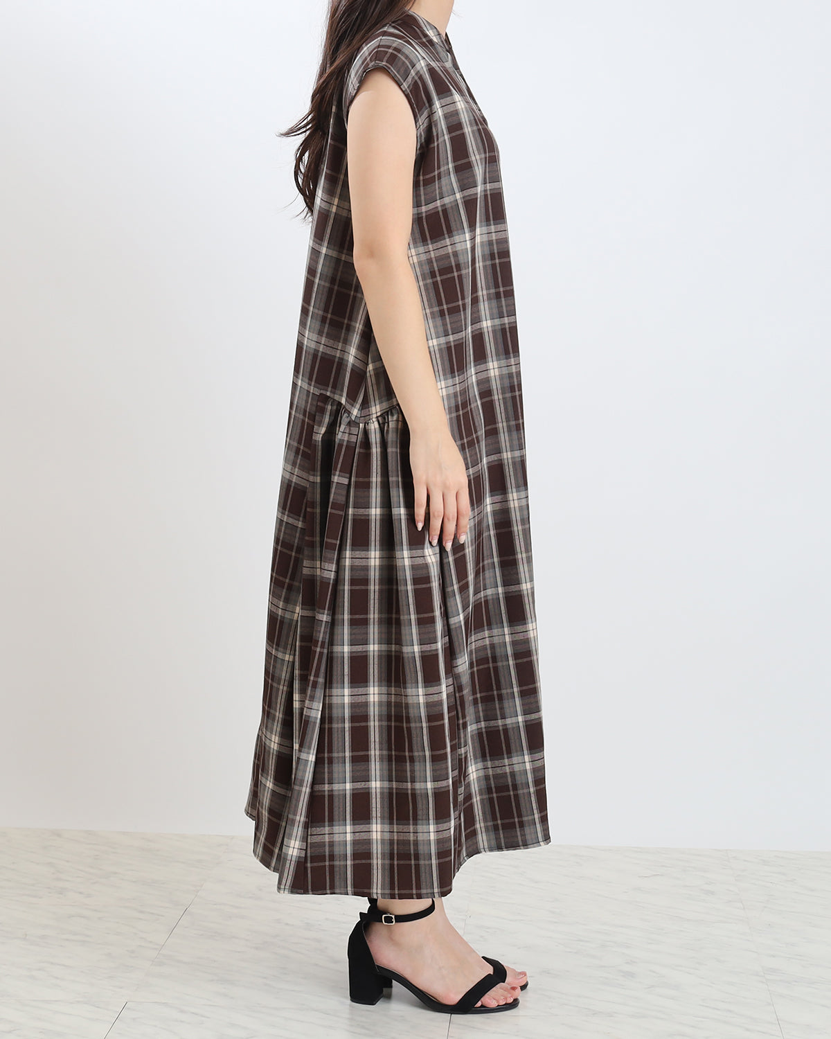 関税・送料込み!【国内発送】SANDRO Striped maxi ワンピース 小柄専用ロング丈 長袖ティアードマキシワンピース/ST.ROONEY