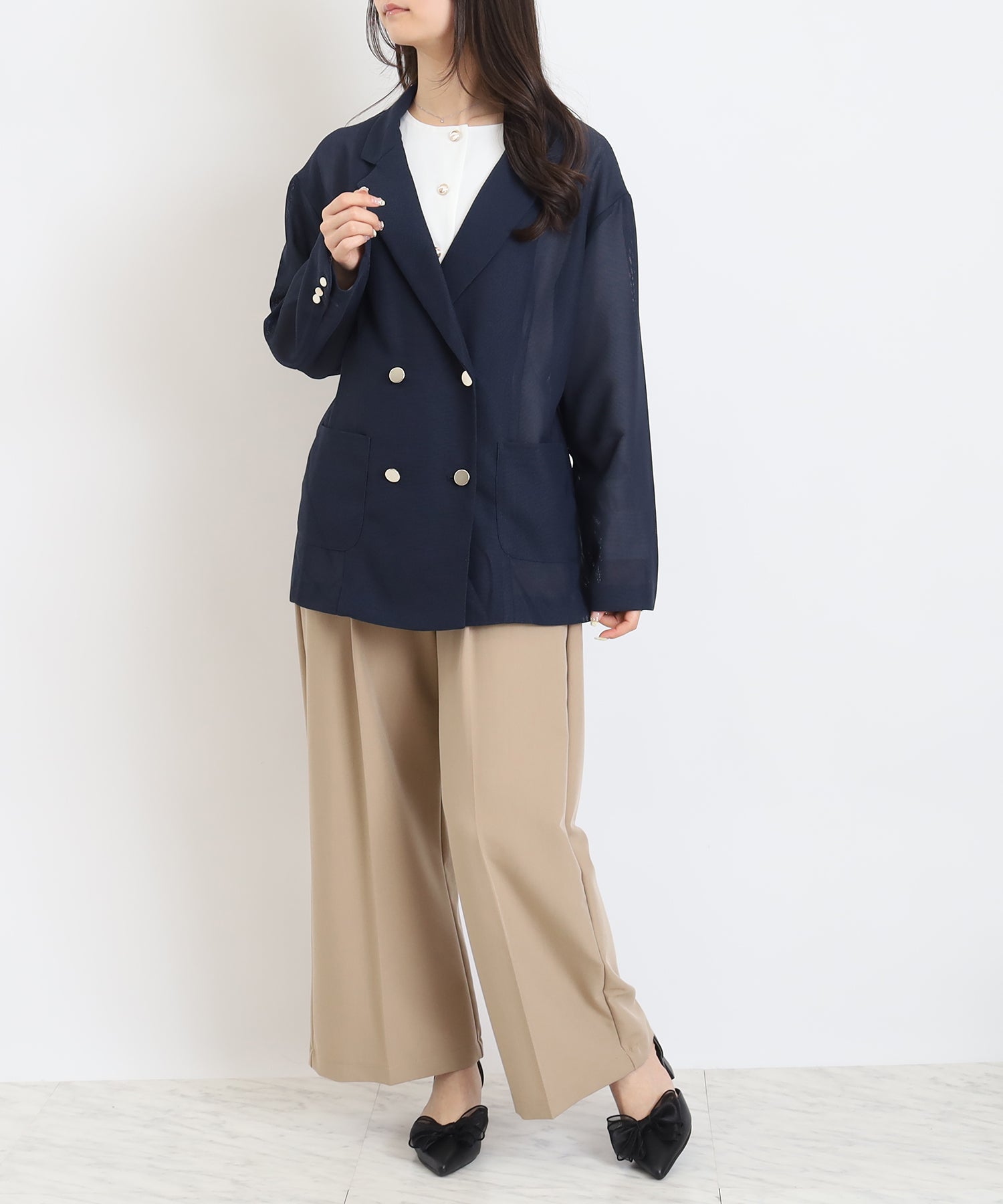 メッシュダブルブレストジャケット