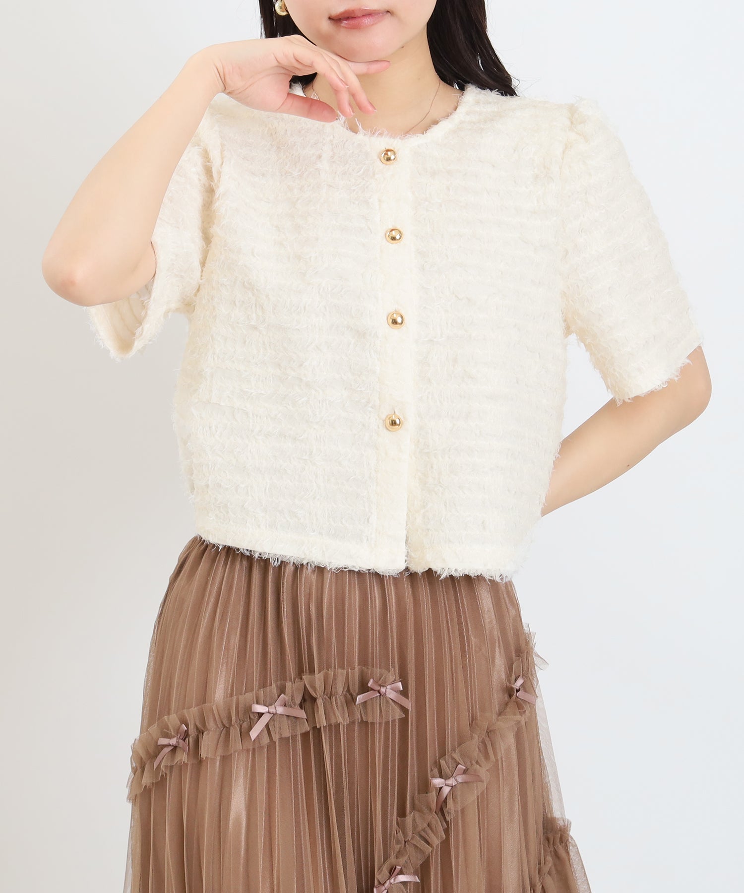 アイボリー　model:156cm  着用サイズ：M