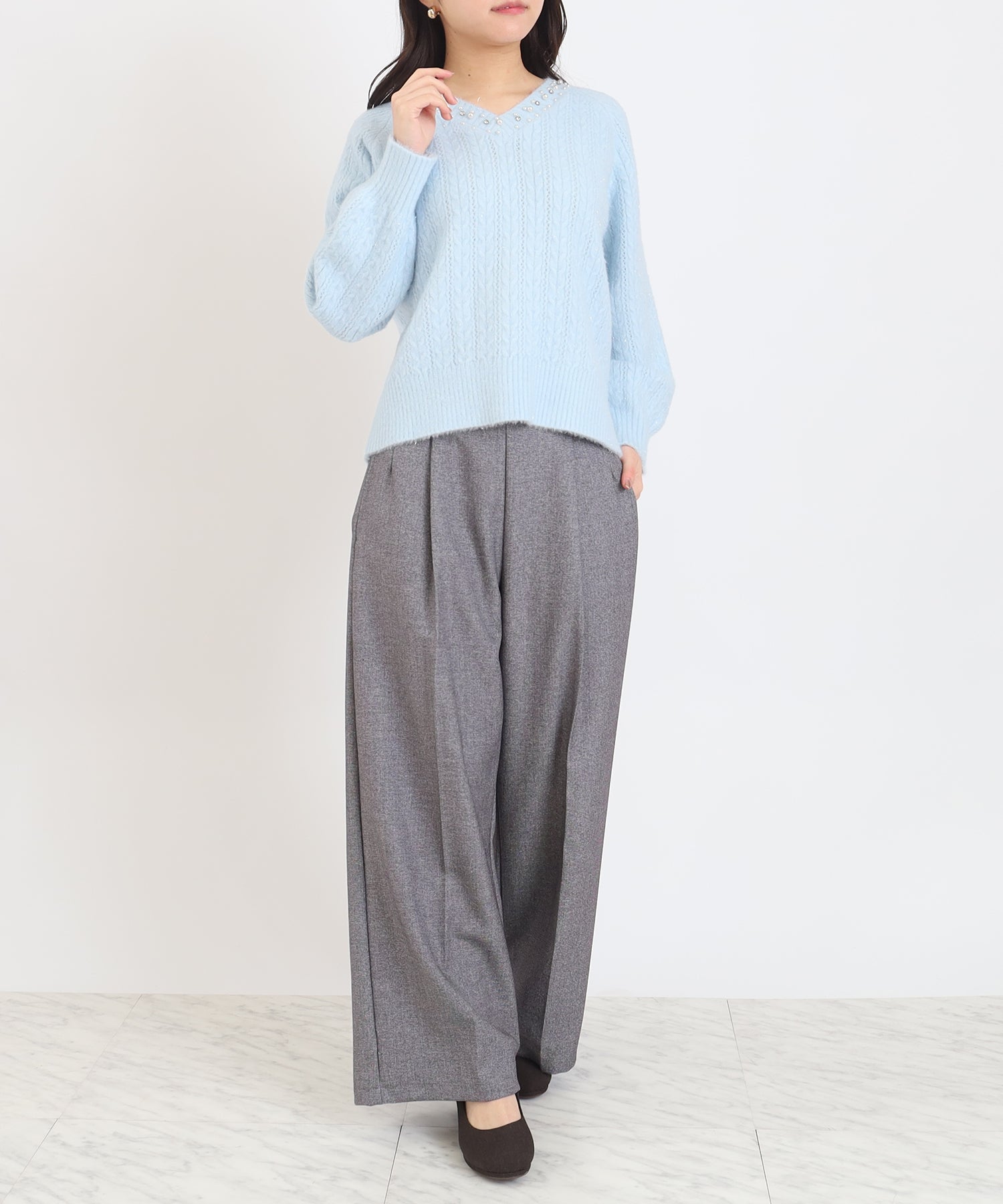 ブルー　model:156cm  着用サイズ：M