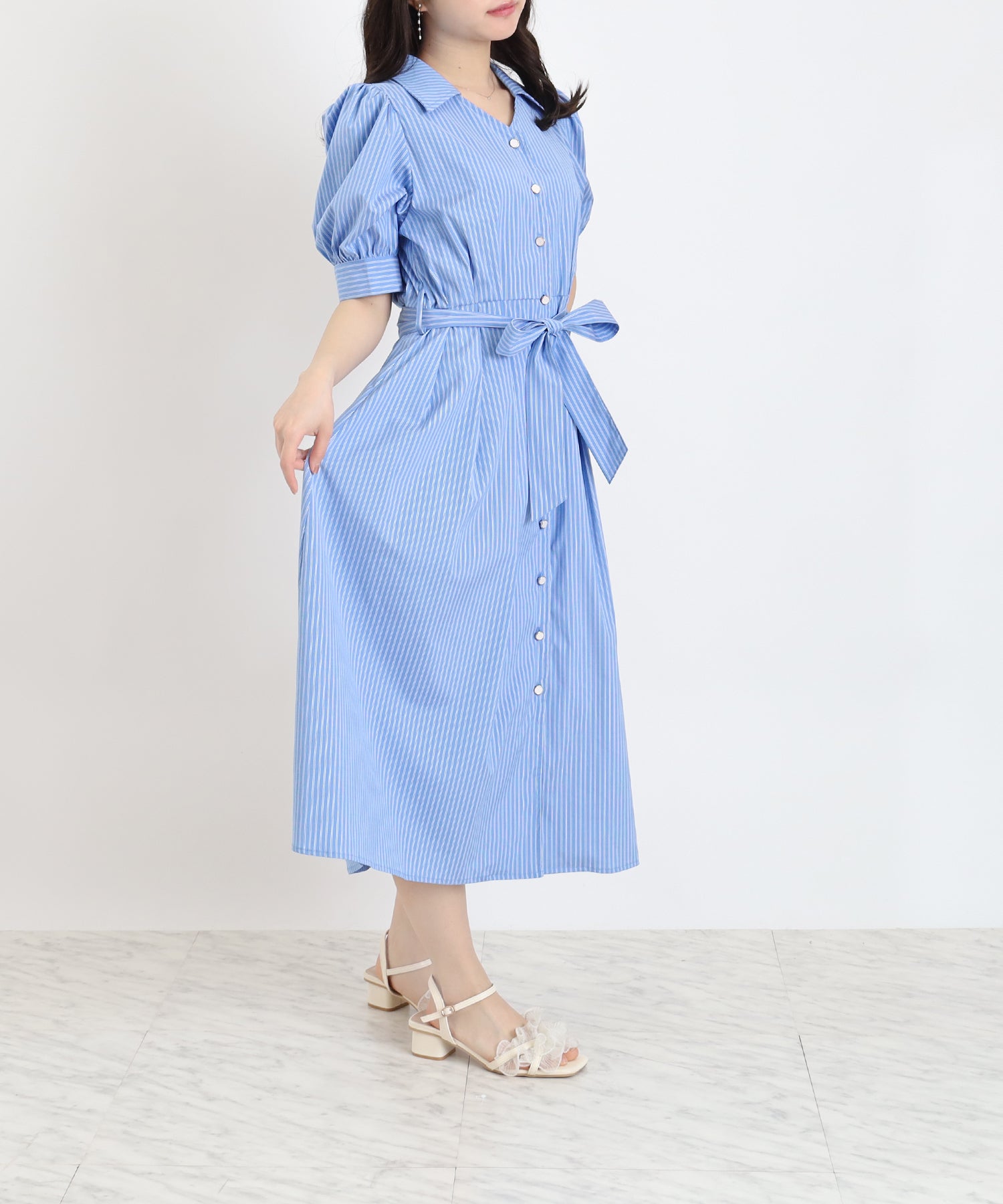NEW】ストライプシャツワンピース NEW】ストライプシャツワンピース
