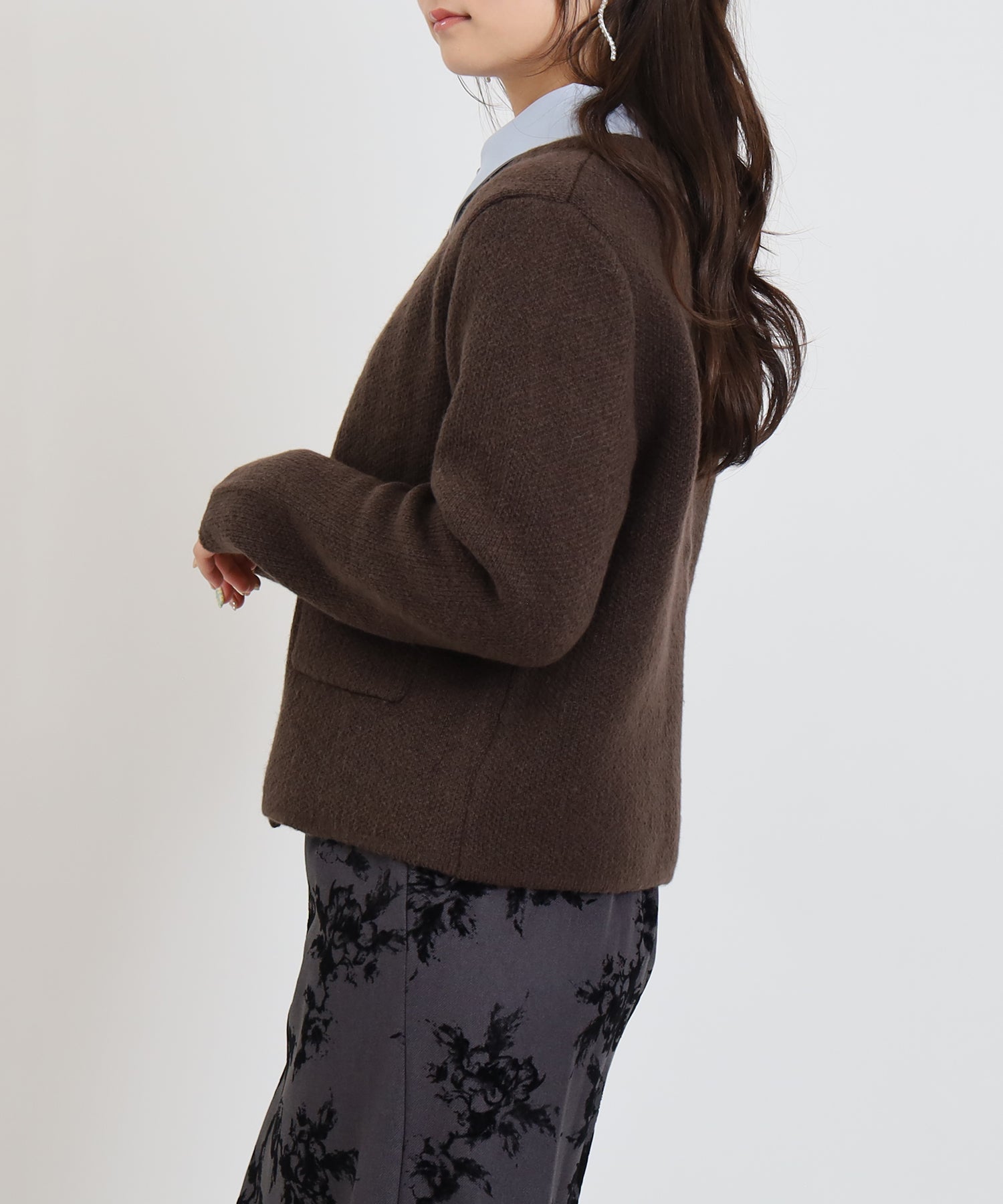 モヘアニットジャケット