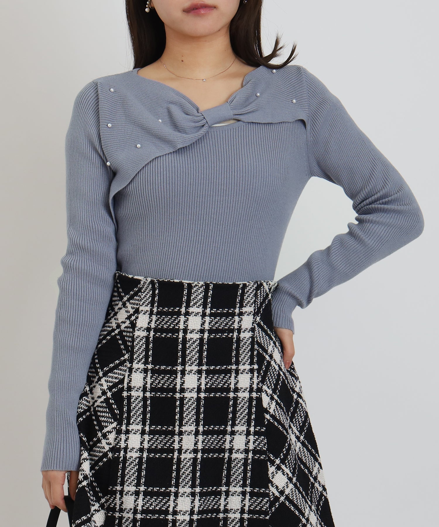 ダスティーブルー　model:156cm  着用サイズ：M