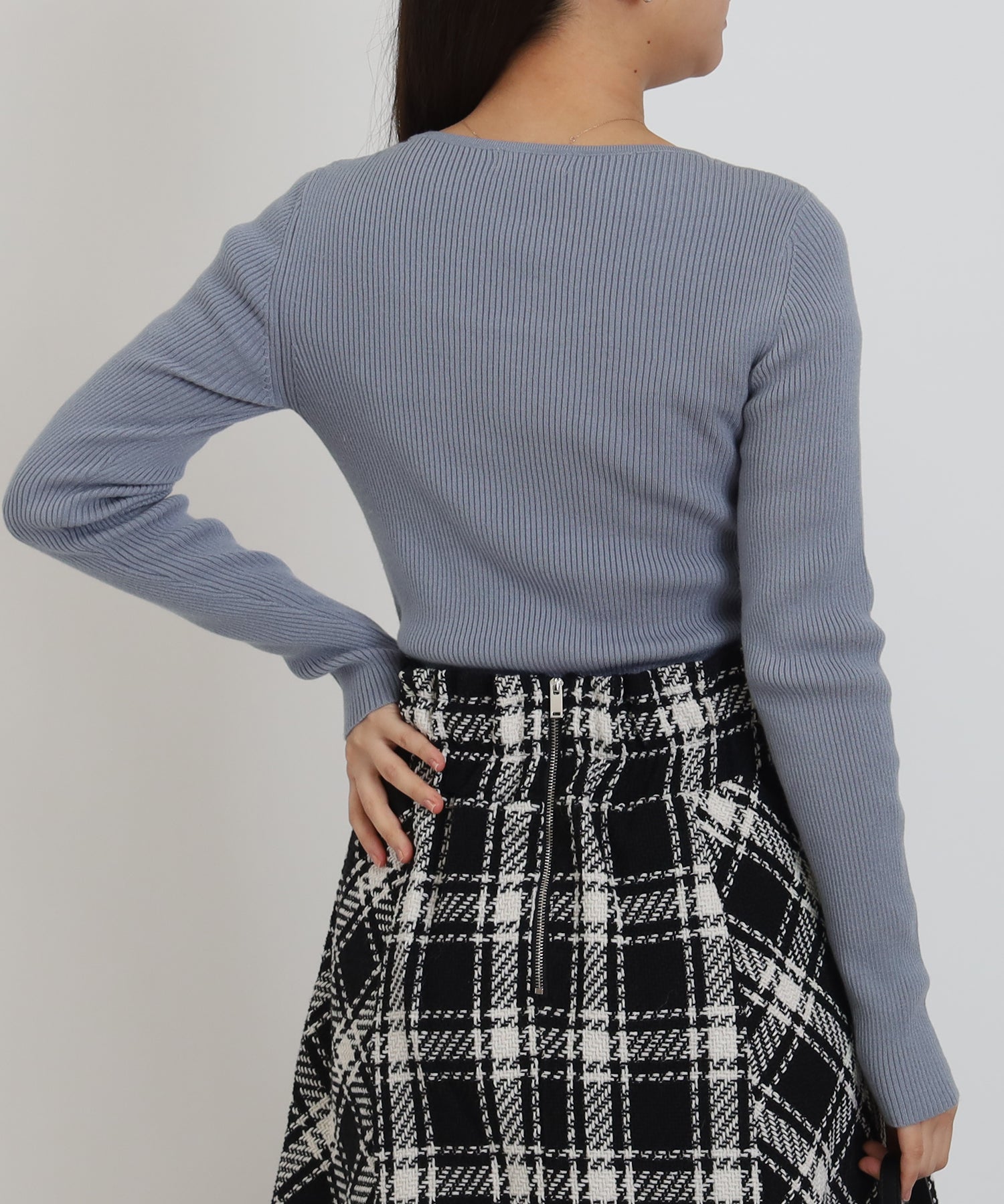 ダスティーブルー　model:156cm  着用サイズ：M