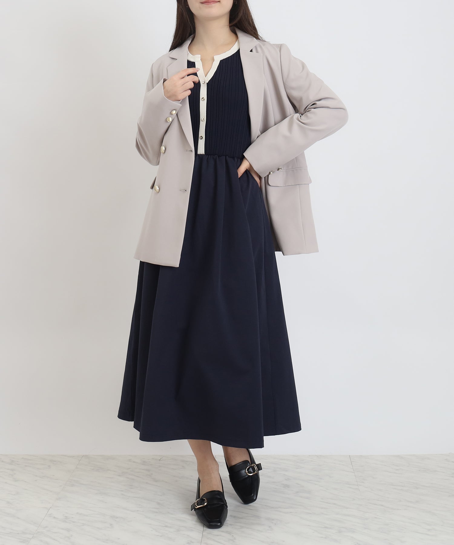 ネイビー 　model：160　着用サイズ：M