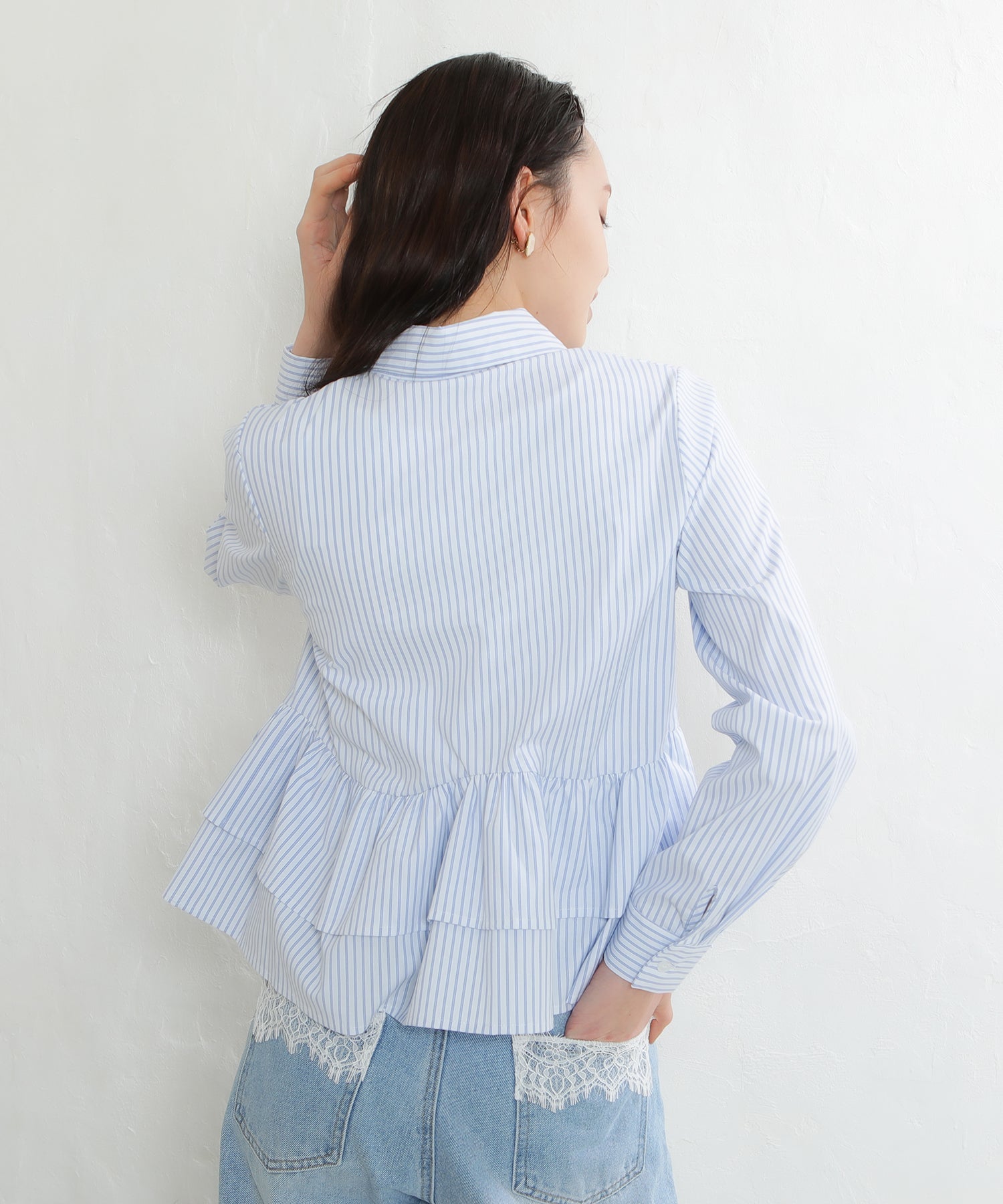 ホワイト×ブルー　model：171　着用サイズ：M