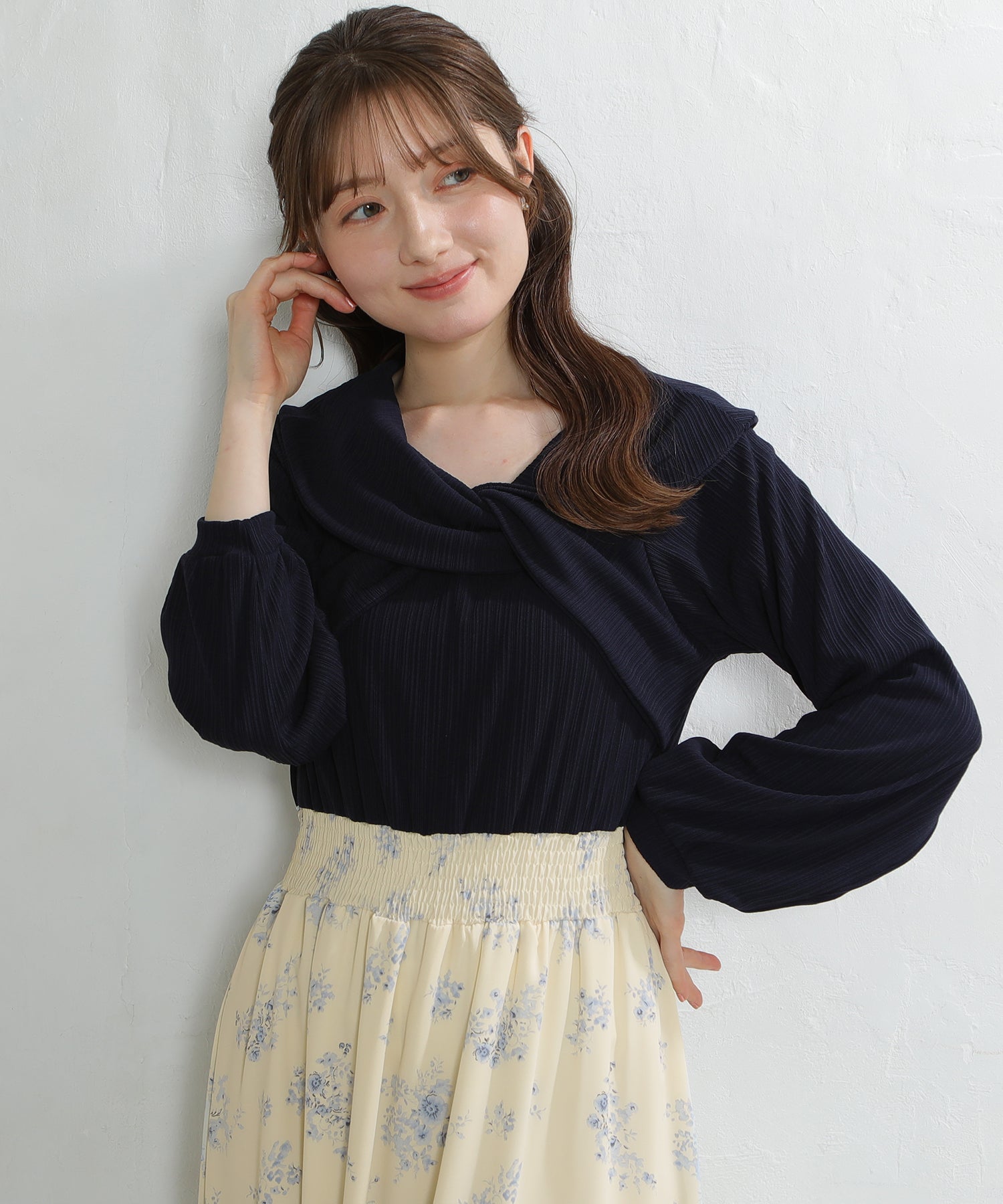 ネイビー　model:163cm  着用サイズ：M