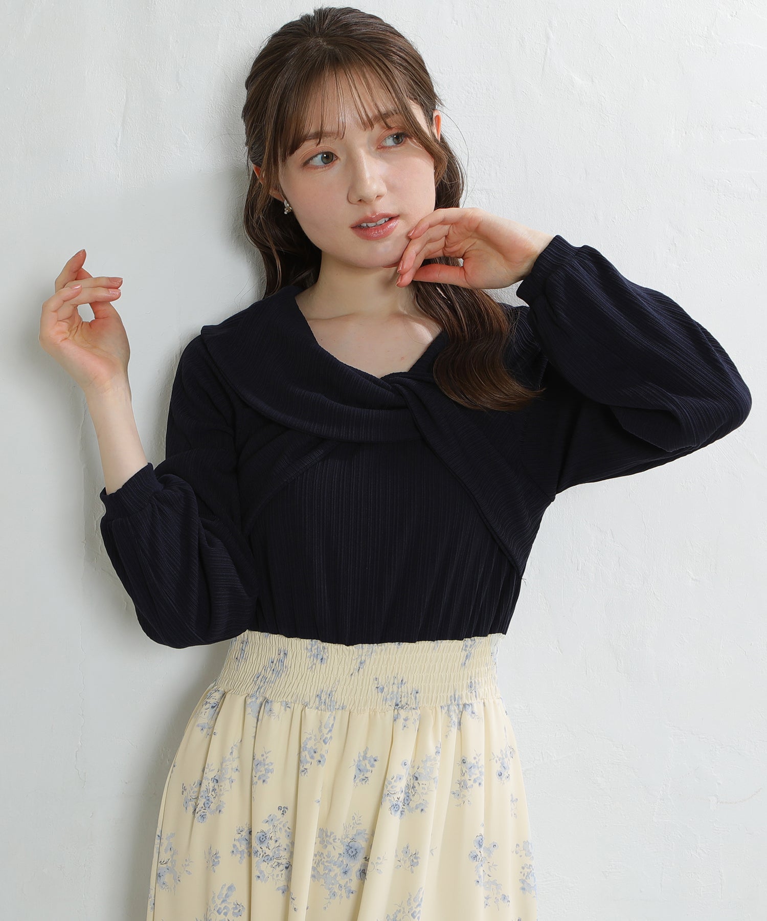 ネイビー　model:163cm  着用サイズ：M