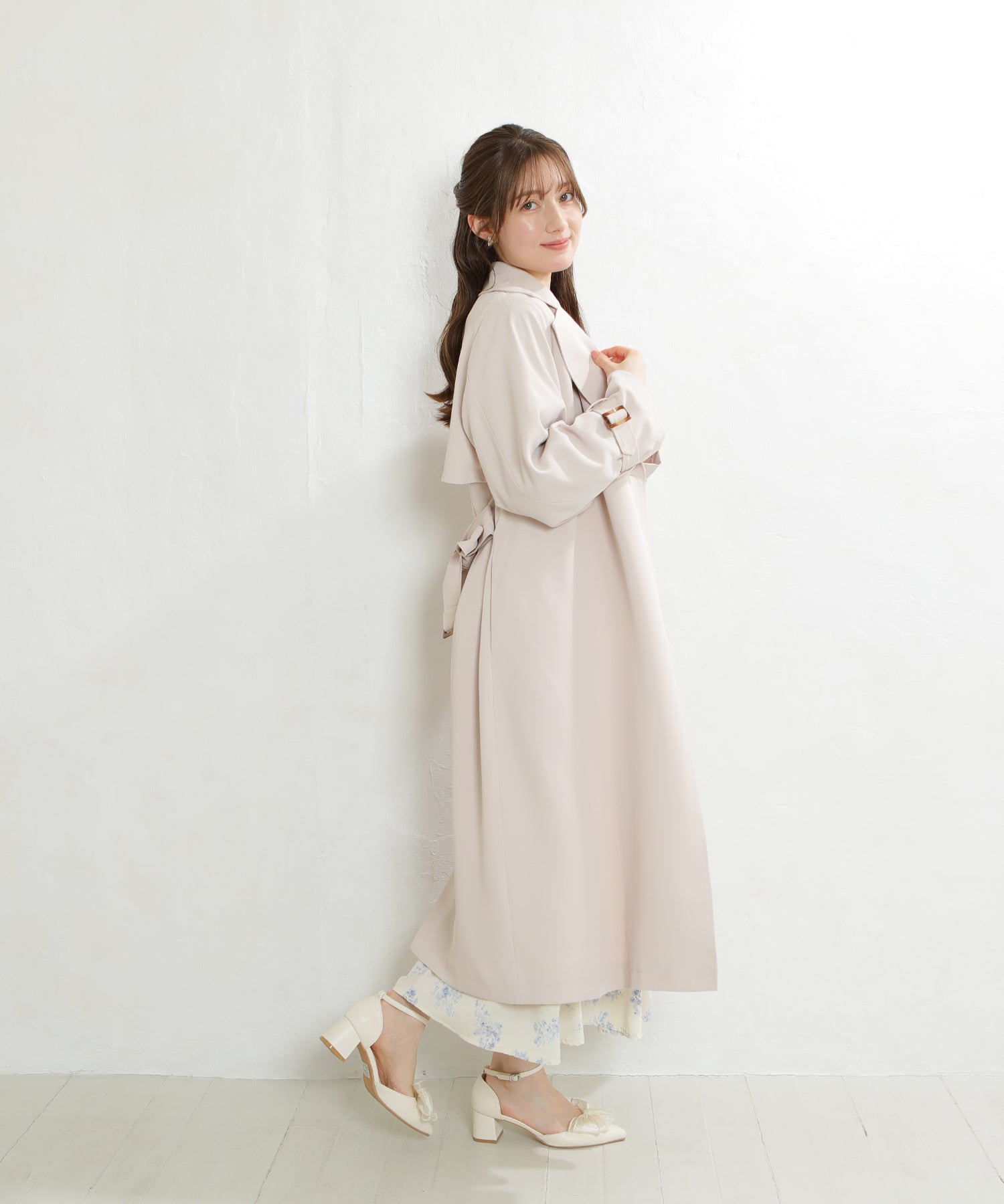 ピンクベージュ　model：163　着用サイズ：M