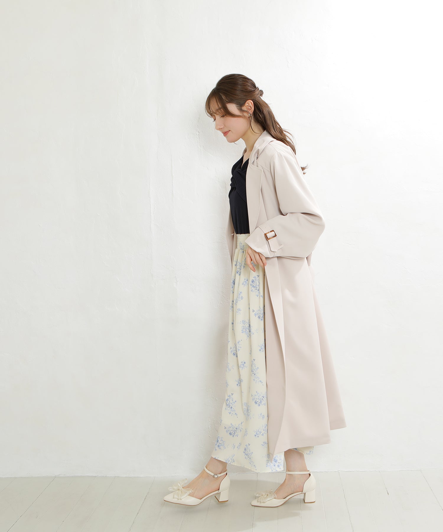 ピンクベージュ　model：163　着用サイズ：M