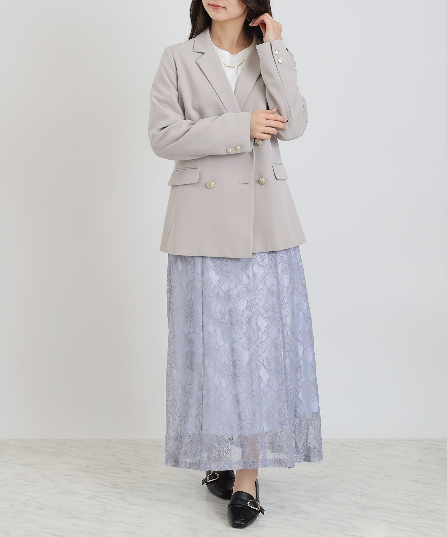 ライトグレー　model：160㎝　着用サイズ：M