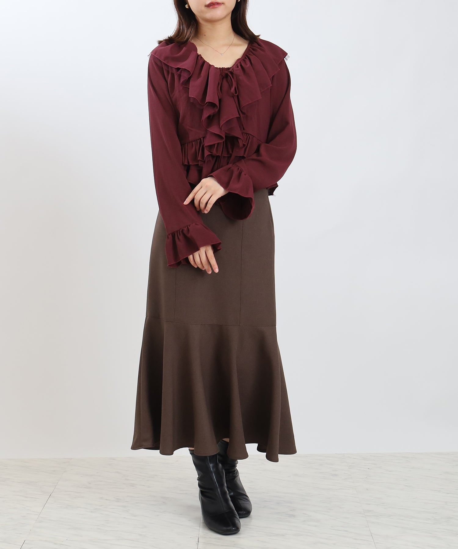 ワイン　model：156㎝ 着用サイズ：M