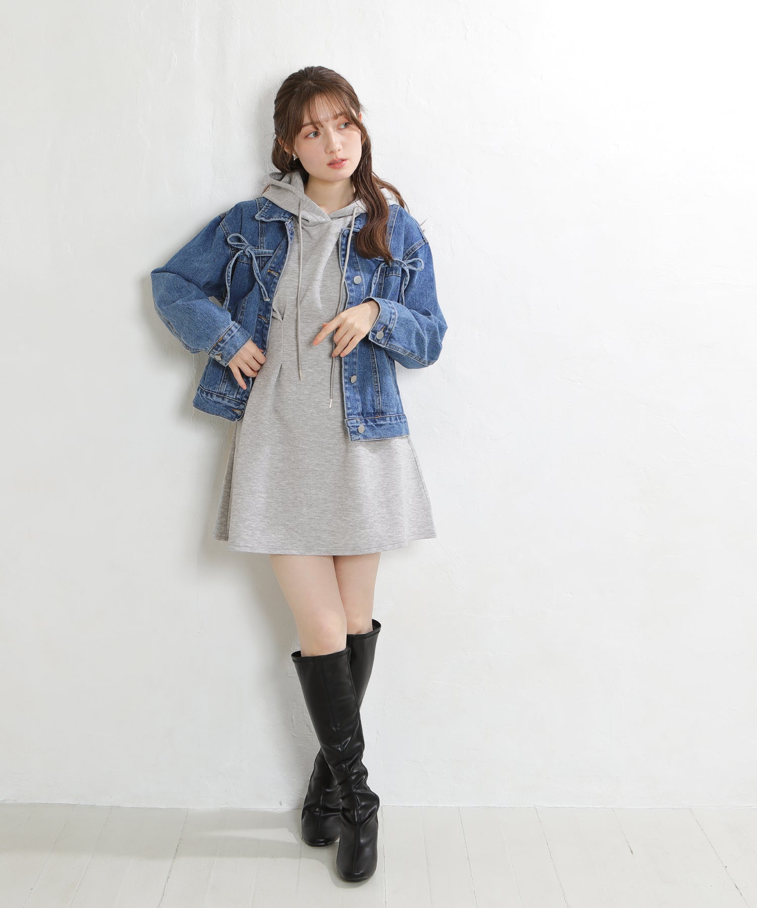 ライトグレー　model：163　着用サイズ：M