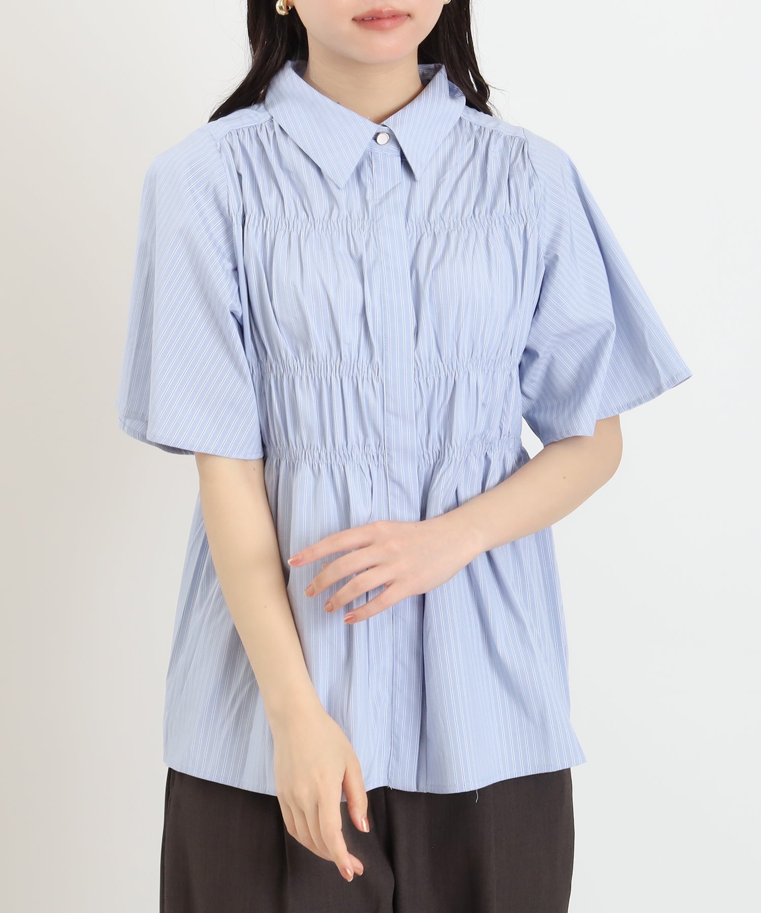 シャーリングシャツ(ストライプ・無地)