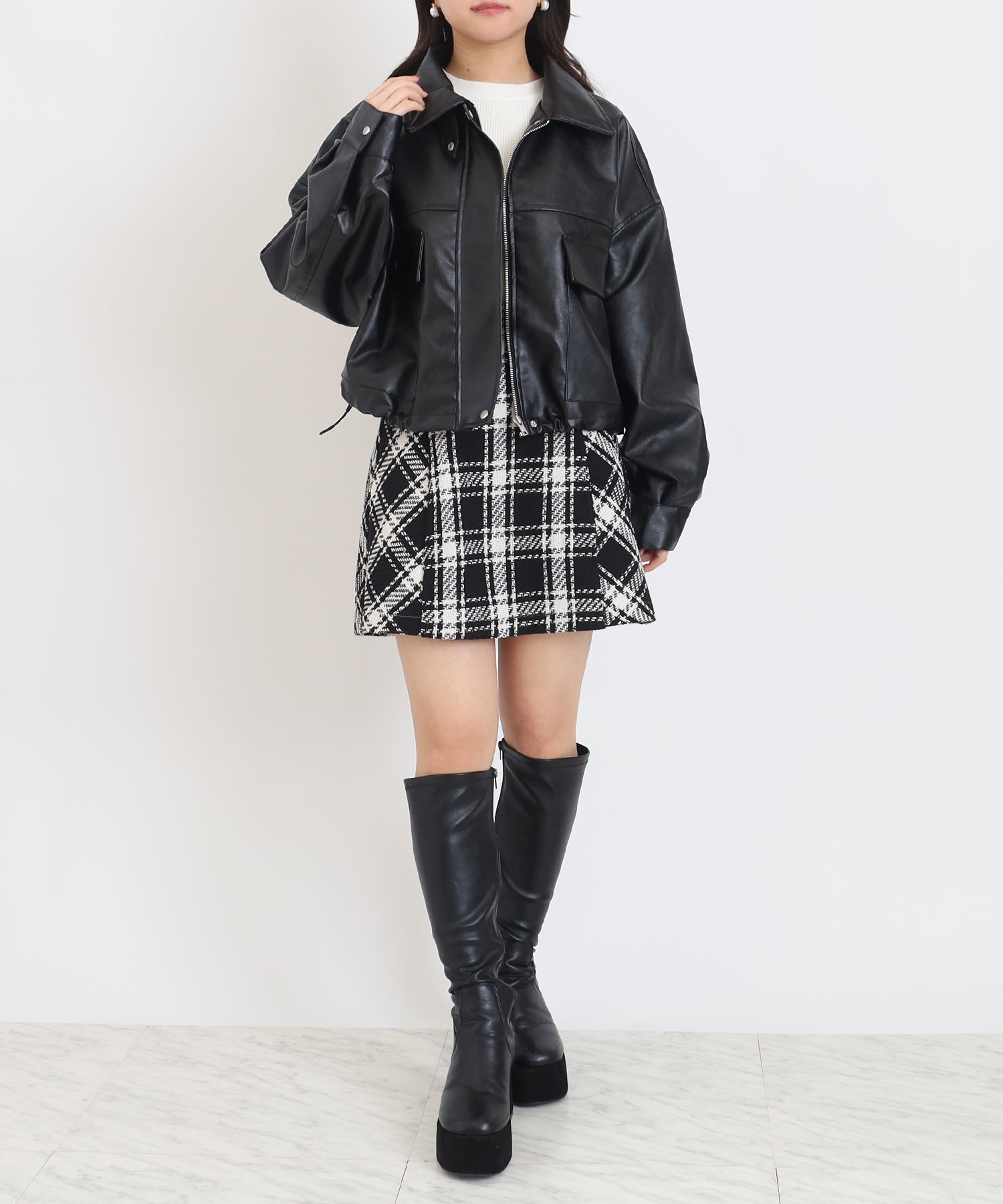 ブラック　model:156cm  着用サイズ：M