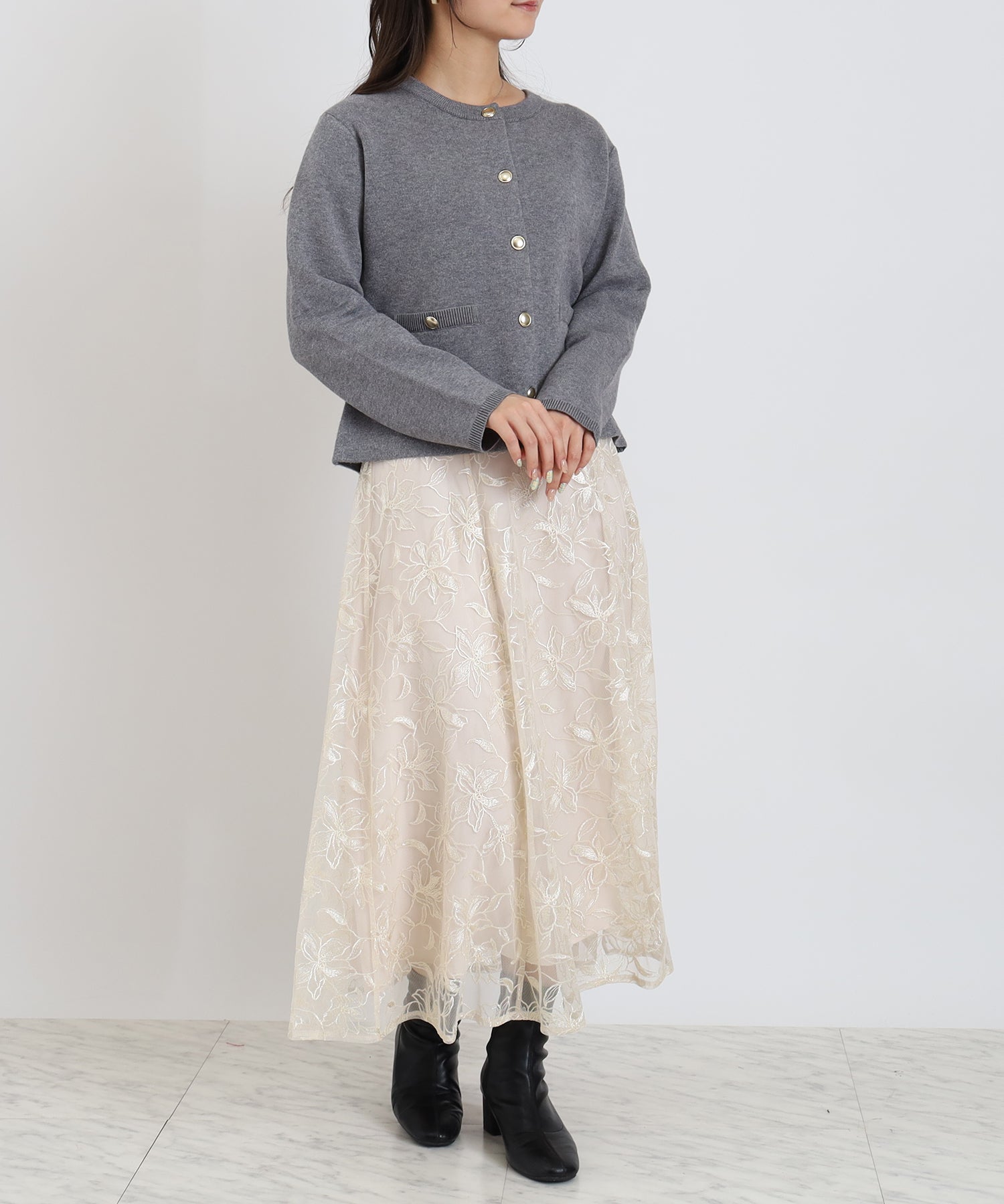 チャコール　model:160㎝　着用サイズ：M