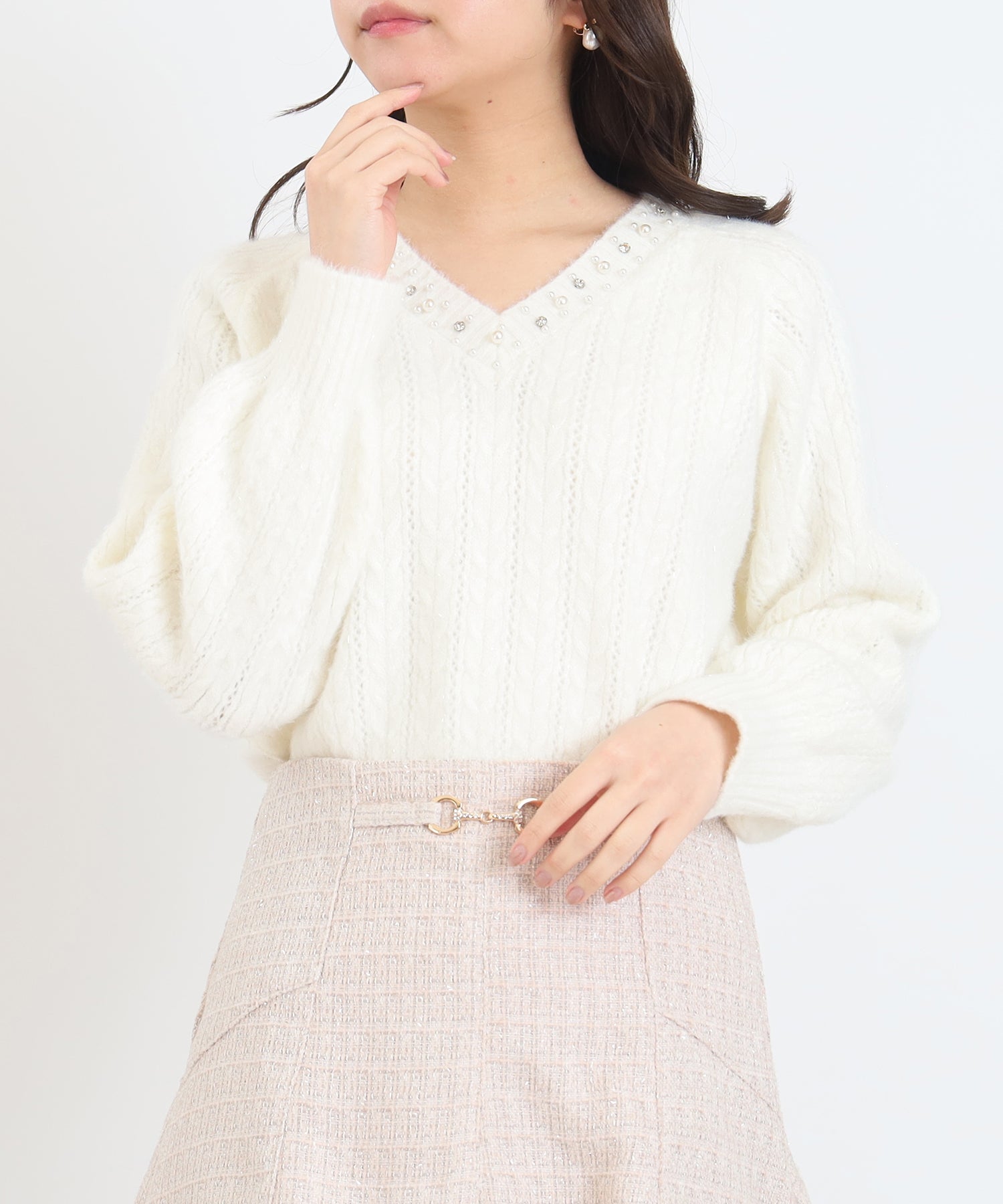 アイボリー　model:156cm  着用サイズ：M